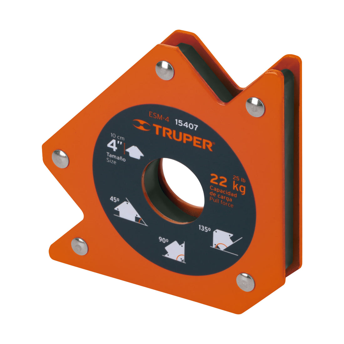 Escuadra magnética para soldar de 4", carga 22 kg, TRUPER