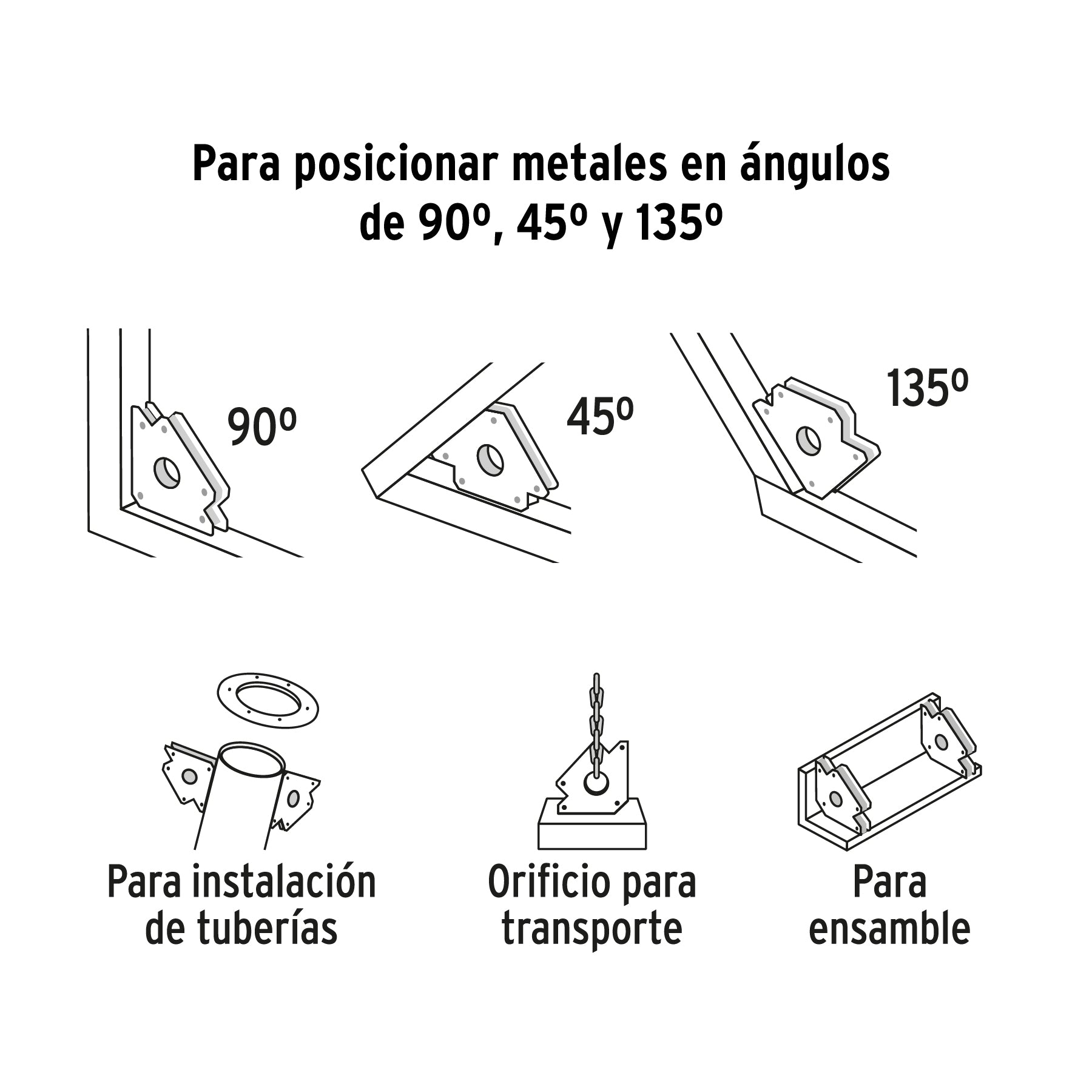 Escuadra magnética para soldar de 5-1/2" carga 70 kg, EXPERT