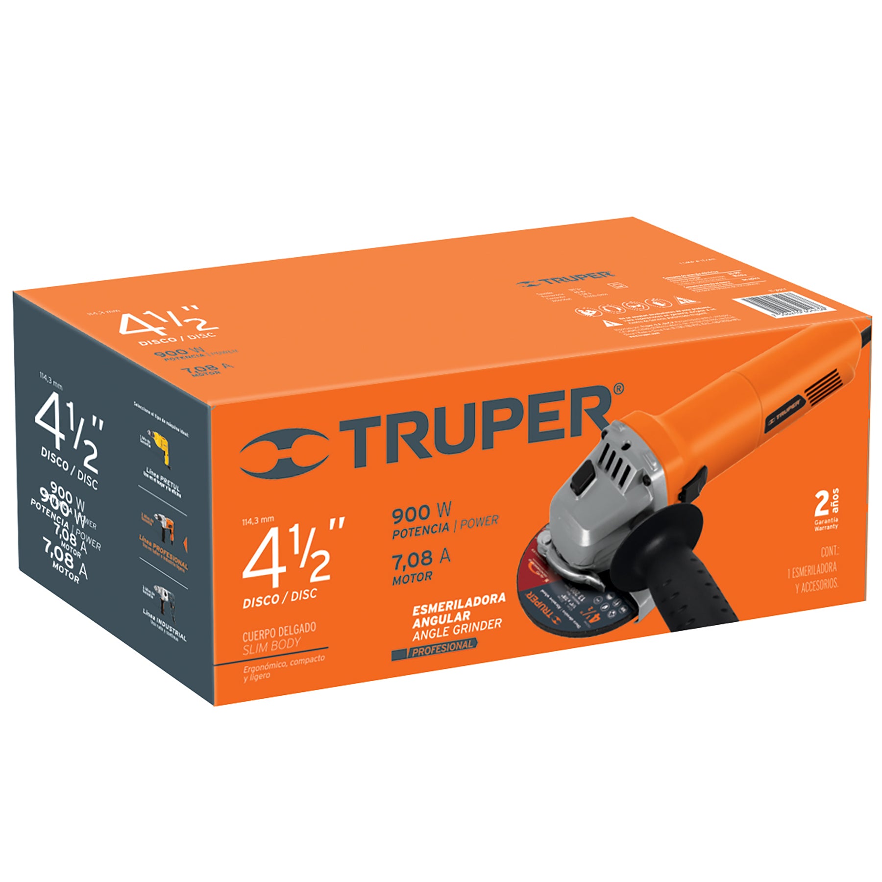 Esmeriladora angular 4-1/2", profesional, 900 W