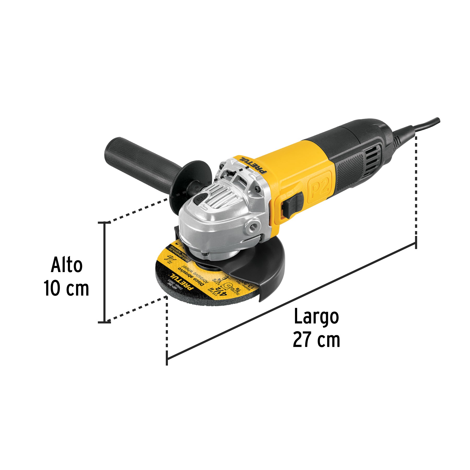 Esmeriladora angular 4-1/2", 700W, PRETUL