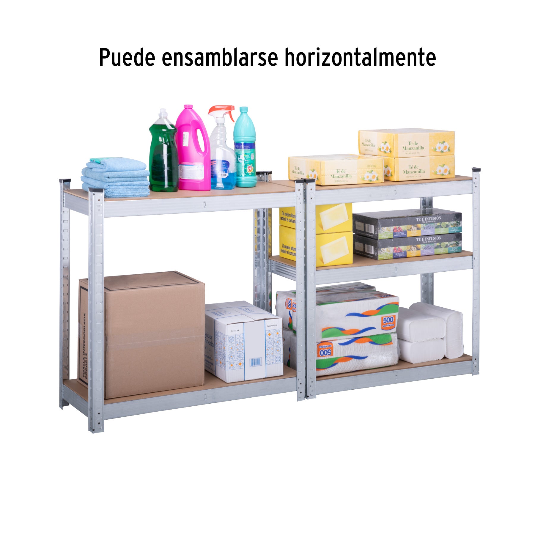 Estante metálico 5 repisas MDF cap. 35 Kg,150x30x75, PRETUL