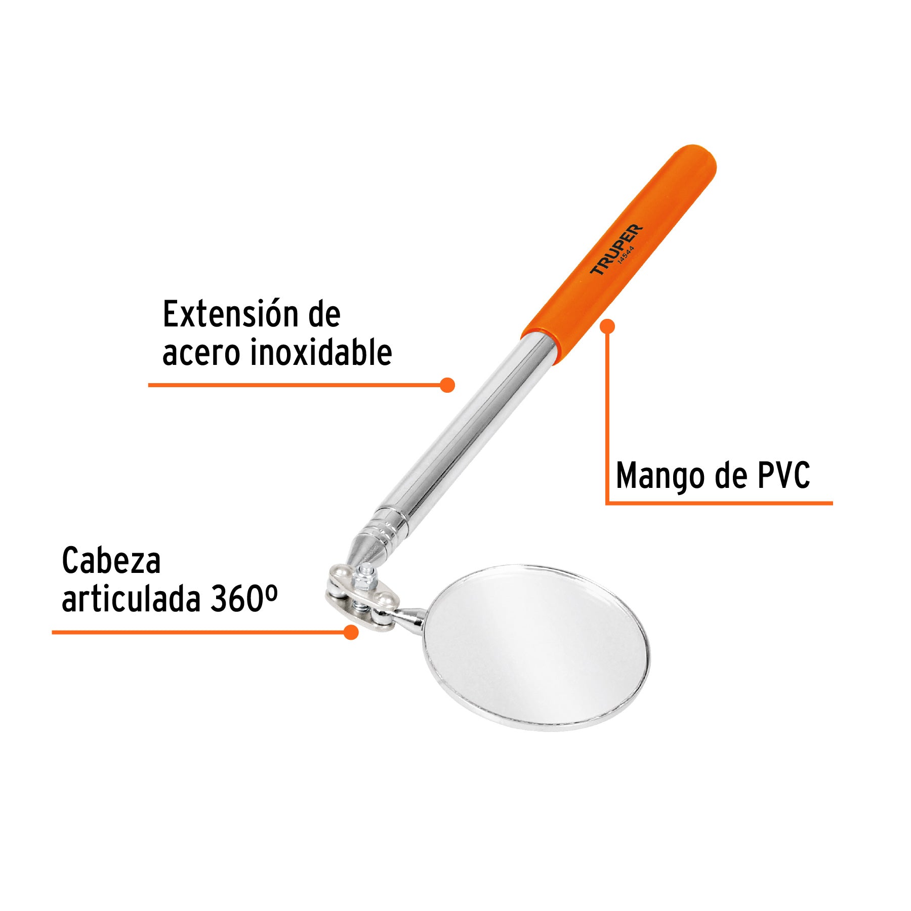 Espejo circular telescópico de inspección, 5 cm, TRUPER