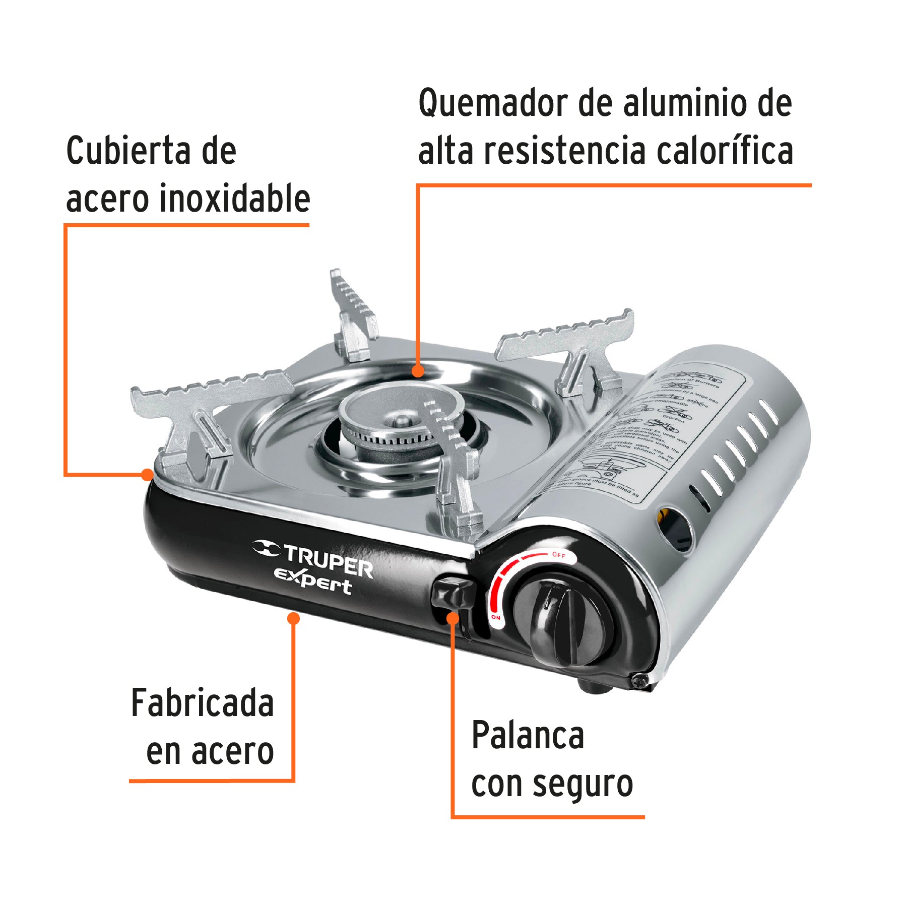 Estufilla portátil, encendido electrónico, lata 1/4, EXPERT