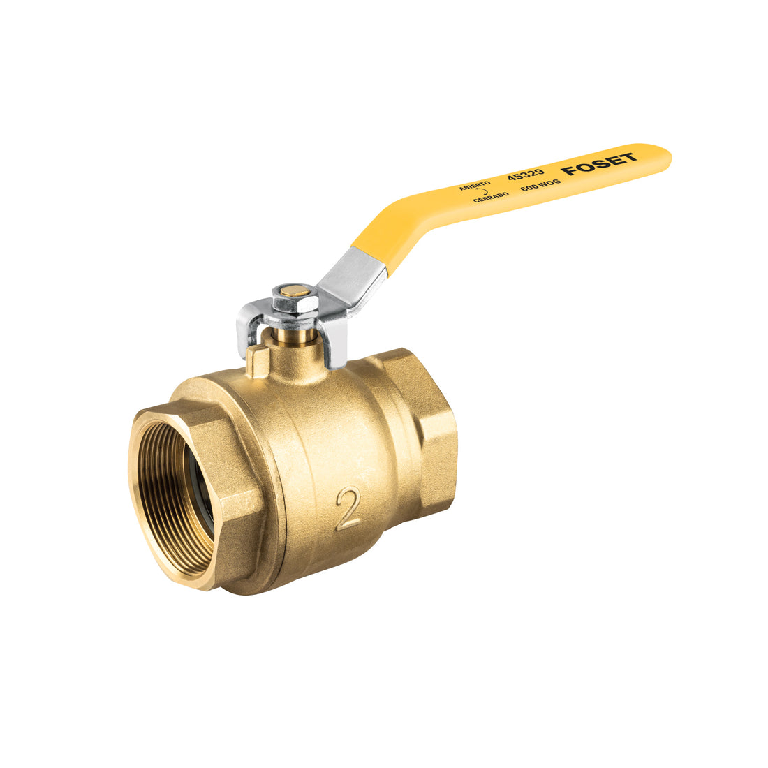 Válvula de esfera para gas, roscable, 2", alta presión