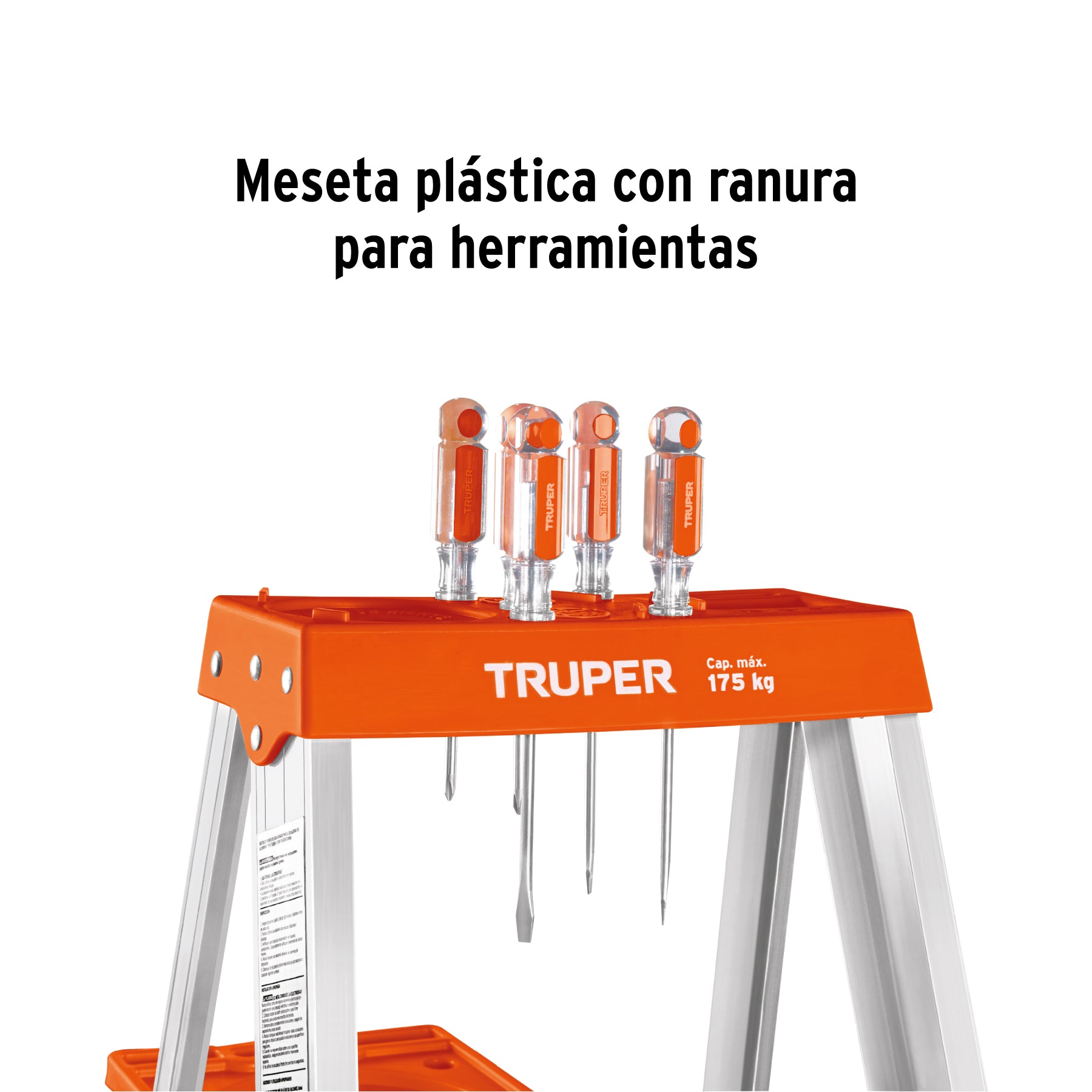 Escalera de tijera tipo II 9 peldaños y bandeja, TRUPER