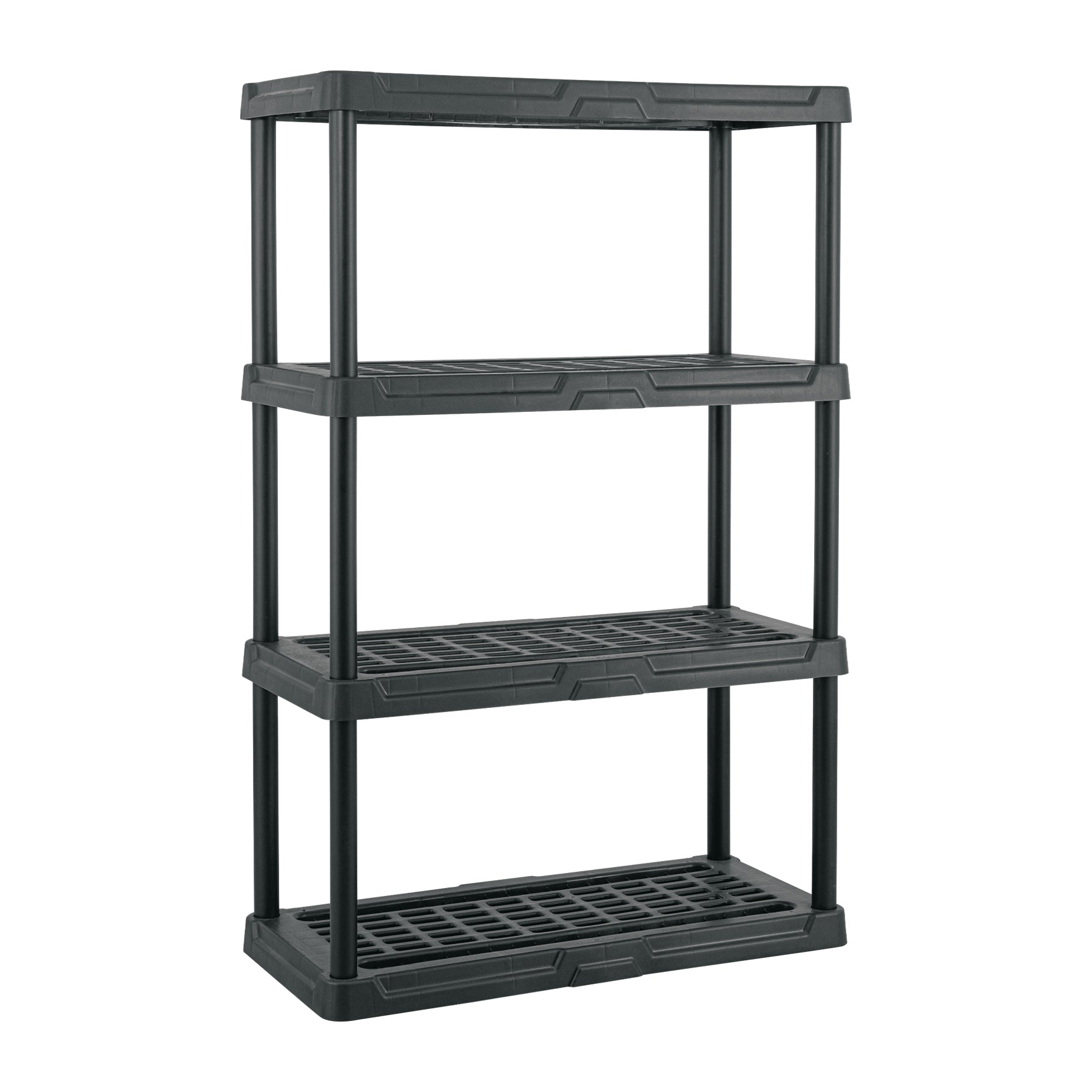Estante plástico amplio 4 rep/cap. 35 kg, 140x44x92, PRETUL