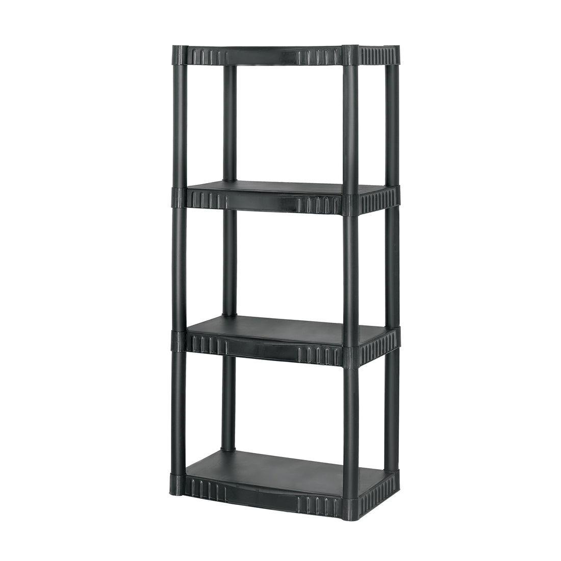 Estante plástico 4 repisas cap. 27 Kg, 123x36x56, PRETUL
