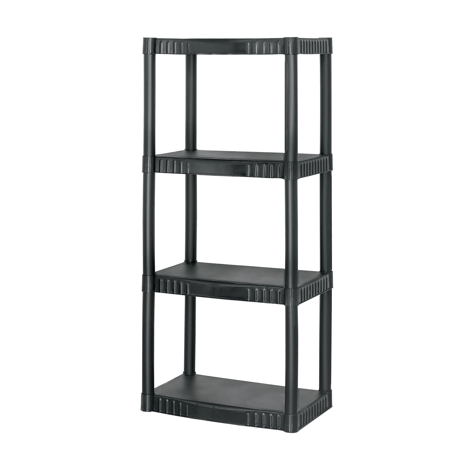 Estante plástico 4 repisas cap. 27 Kg, 123x36x56, PRETUL