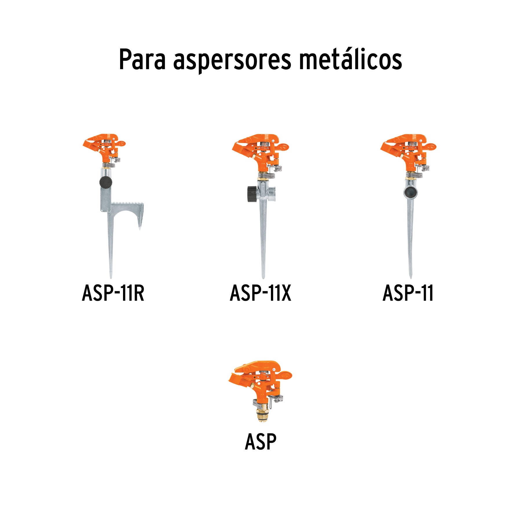 Estaca metálica universal 8" dos vías, para aspersor, TRUPER