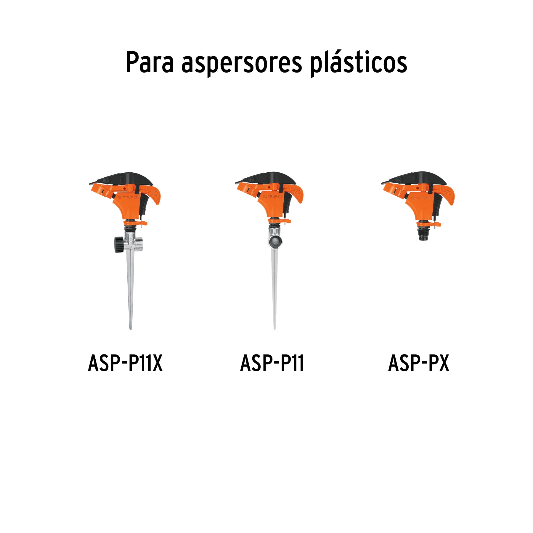 Estaca metálica universal 8" dos vías, para aspersor, TRUPER