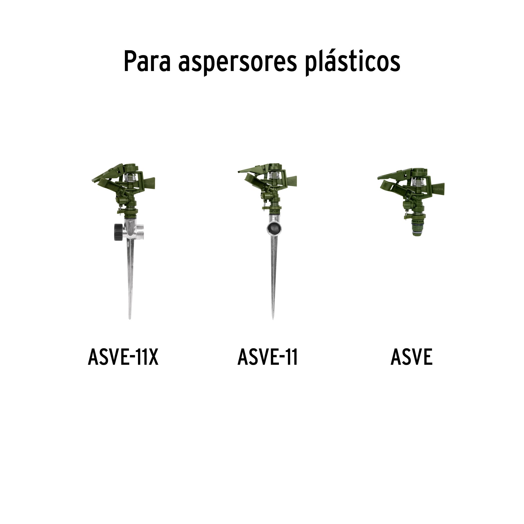 Estaca metálica universal 8" dos vías, para aspersor, TRUPER
