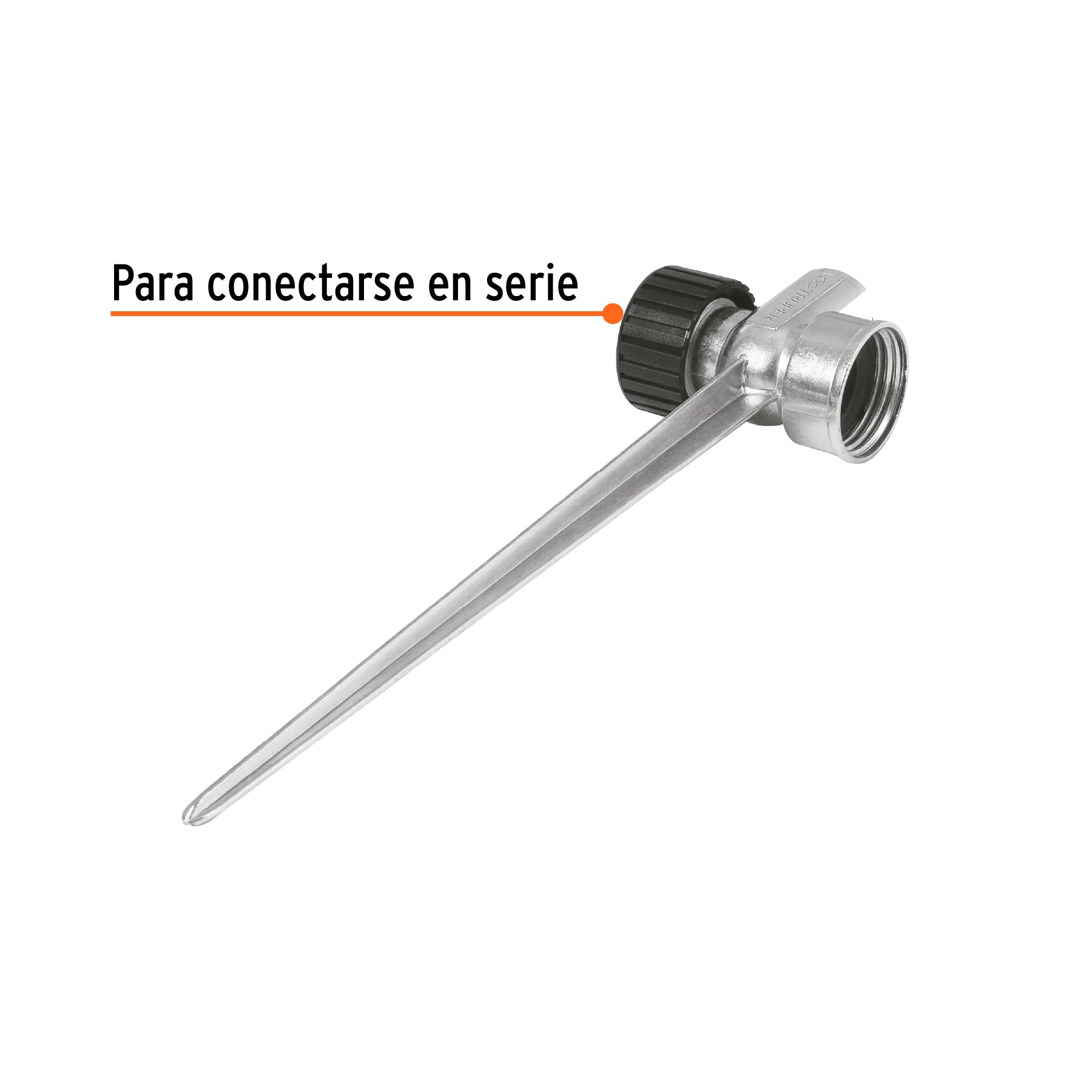 Estaca metálica universal 8" dos vías, para aspersor, TRUPER