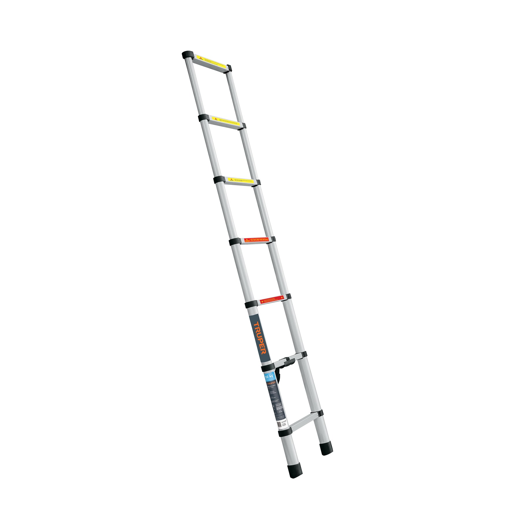 Escalera telescópica, 7 peldaños, tipo II, capacidad 102kg