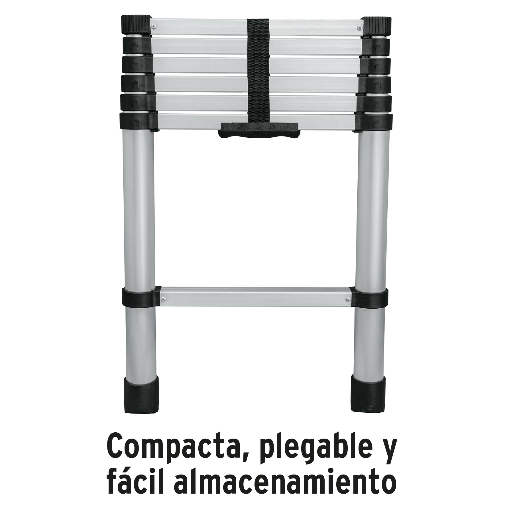 Escalera telescópica, 7 peldaños, tipo II, capacidad 102kg