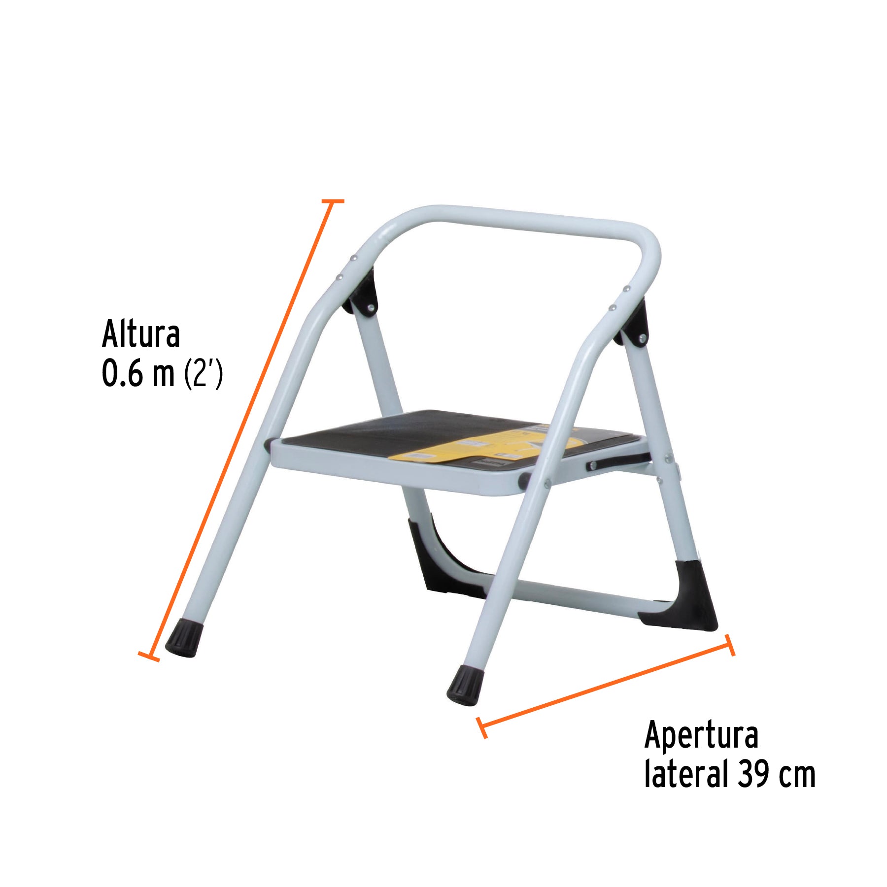 Escalerilla tubular, plegable, 1 peldaño, PRETUL