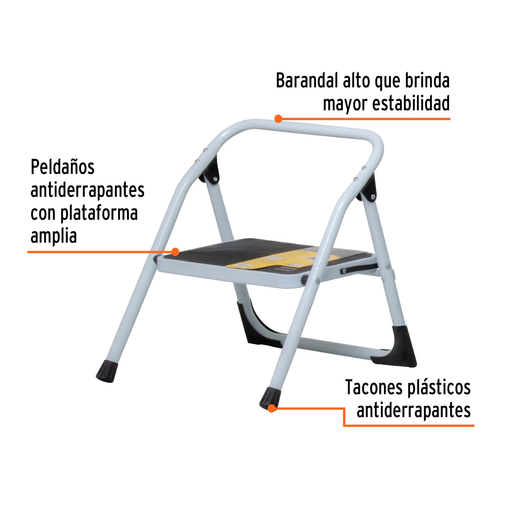 Escalerilla tubular, plegable, 1 peldaño, PRETUL