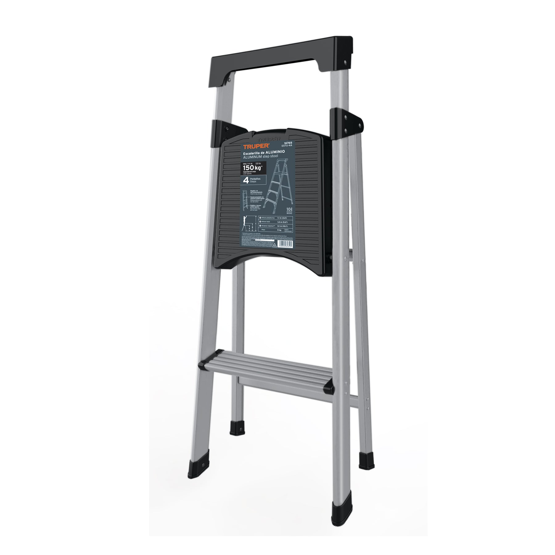 Escalerilla tubular plegable, 2 peldaños, aluminio, TRUPER