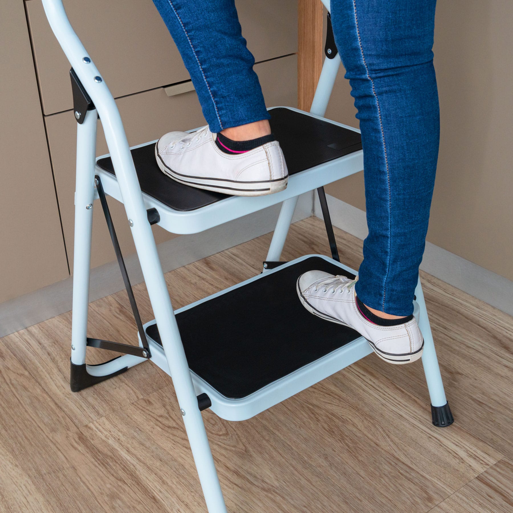 Escalerilla tubular, plegable, 2 peldaños, PRETUL