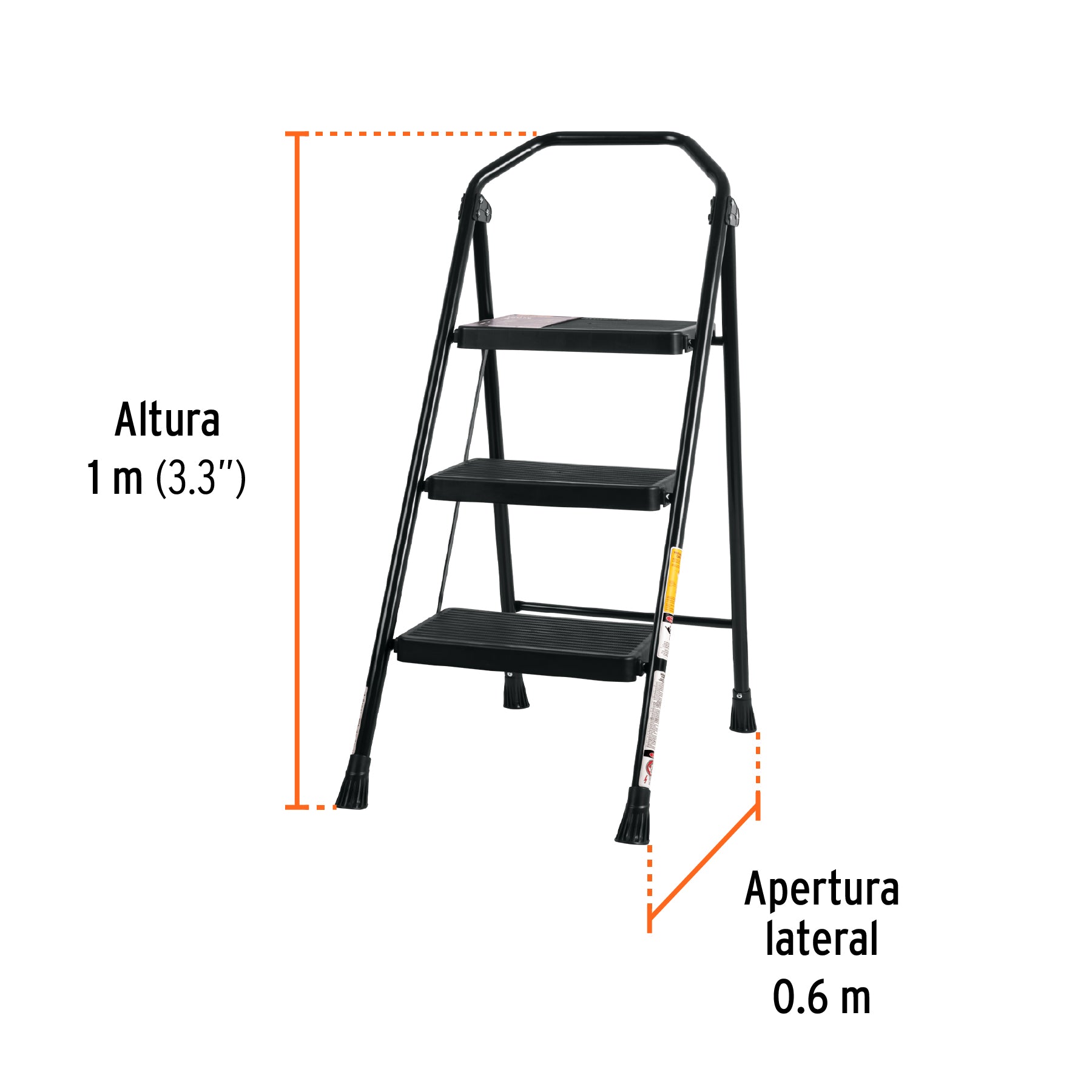 Escalerilla tubular, plegable, 3 peldaños, TRUPER