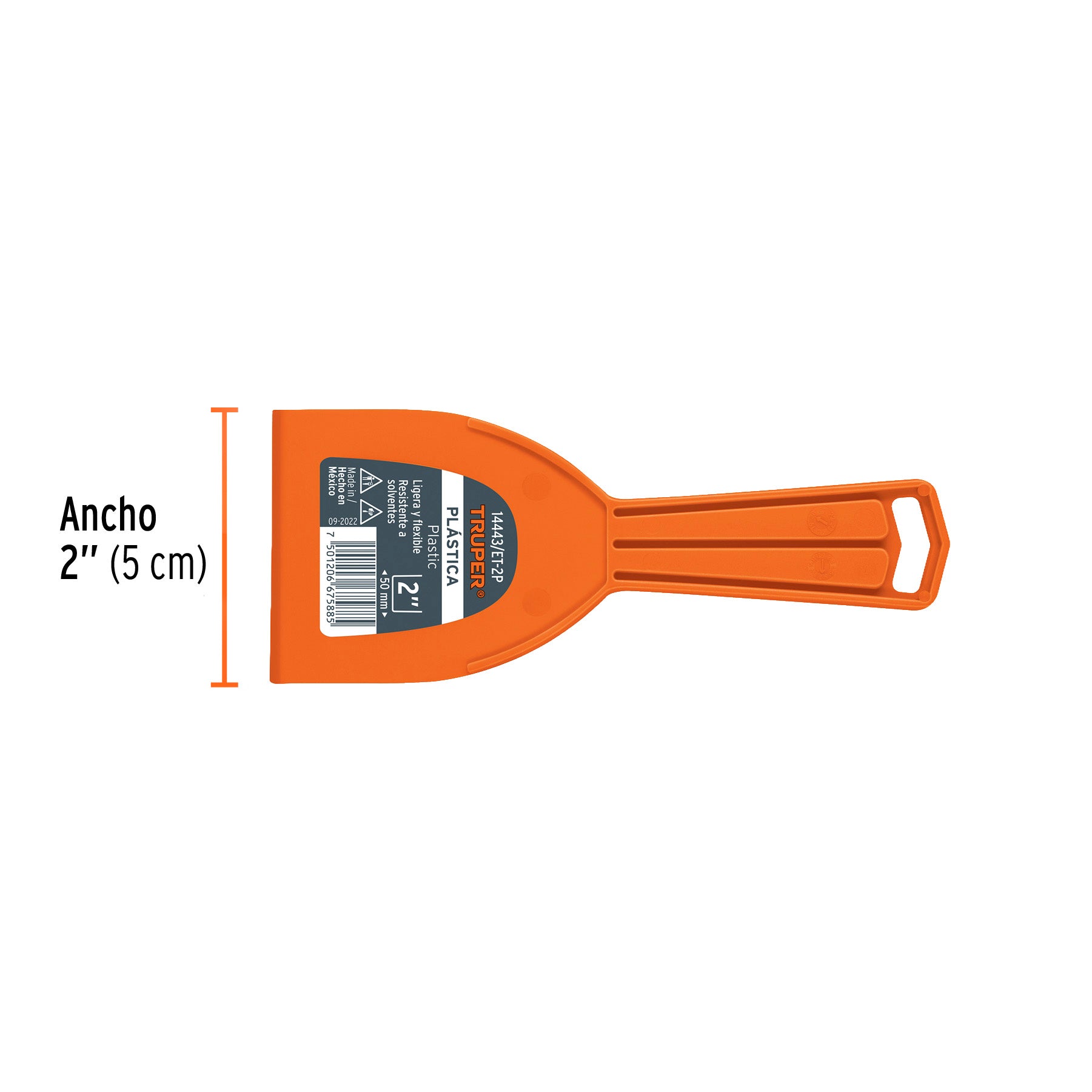 Espátula plástica de 2", TRUPER