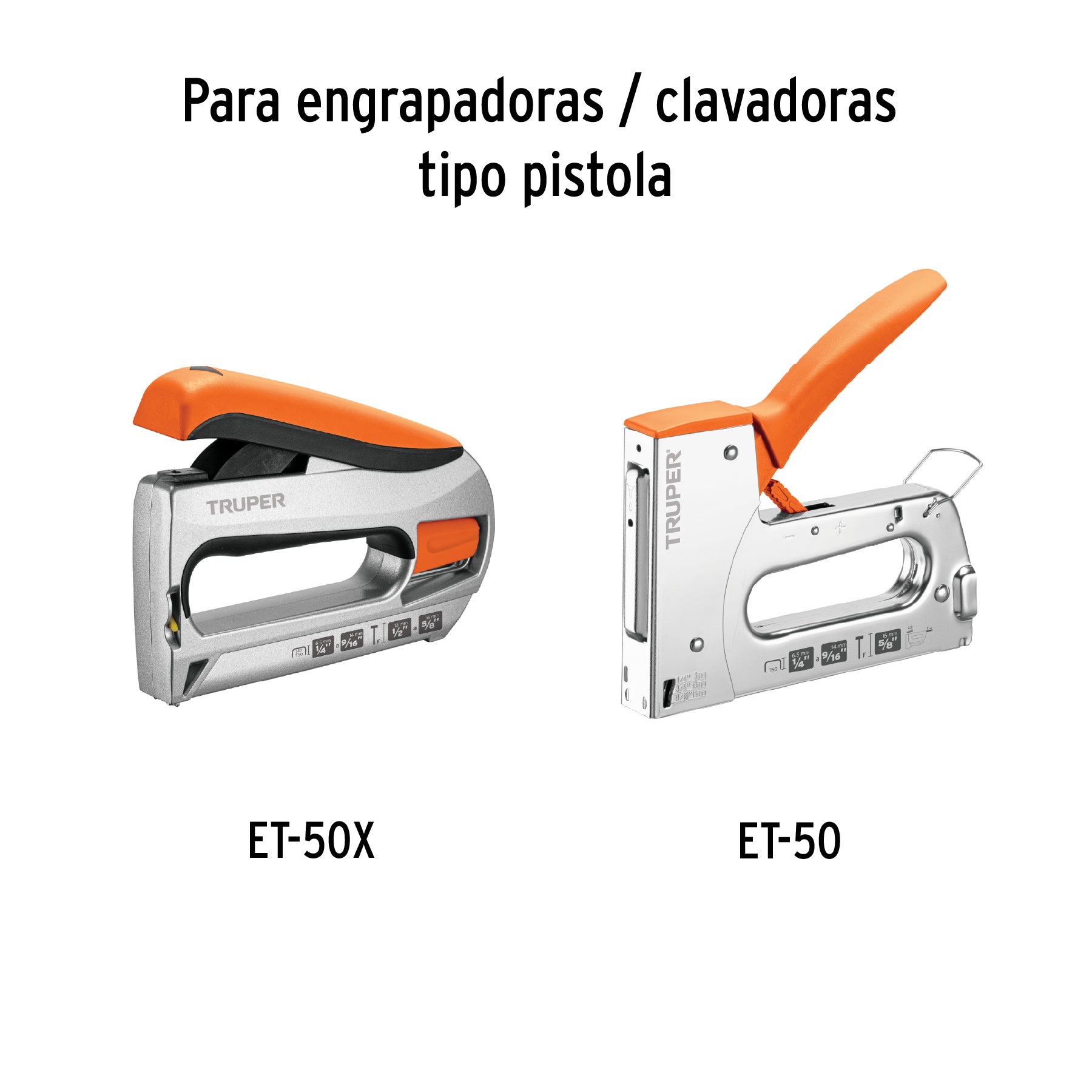 1000 grapas 1/2" corona 10.6 mm, para ET-50X y ET-50, TRUPER