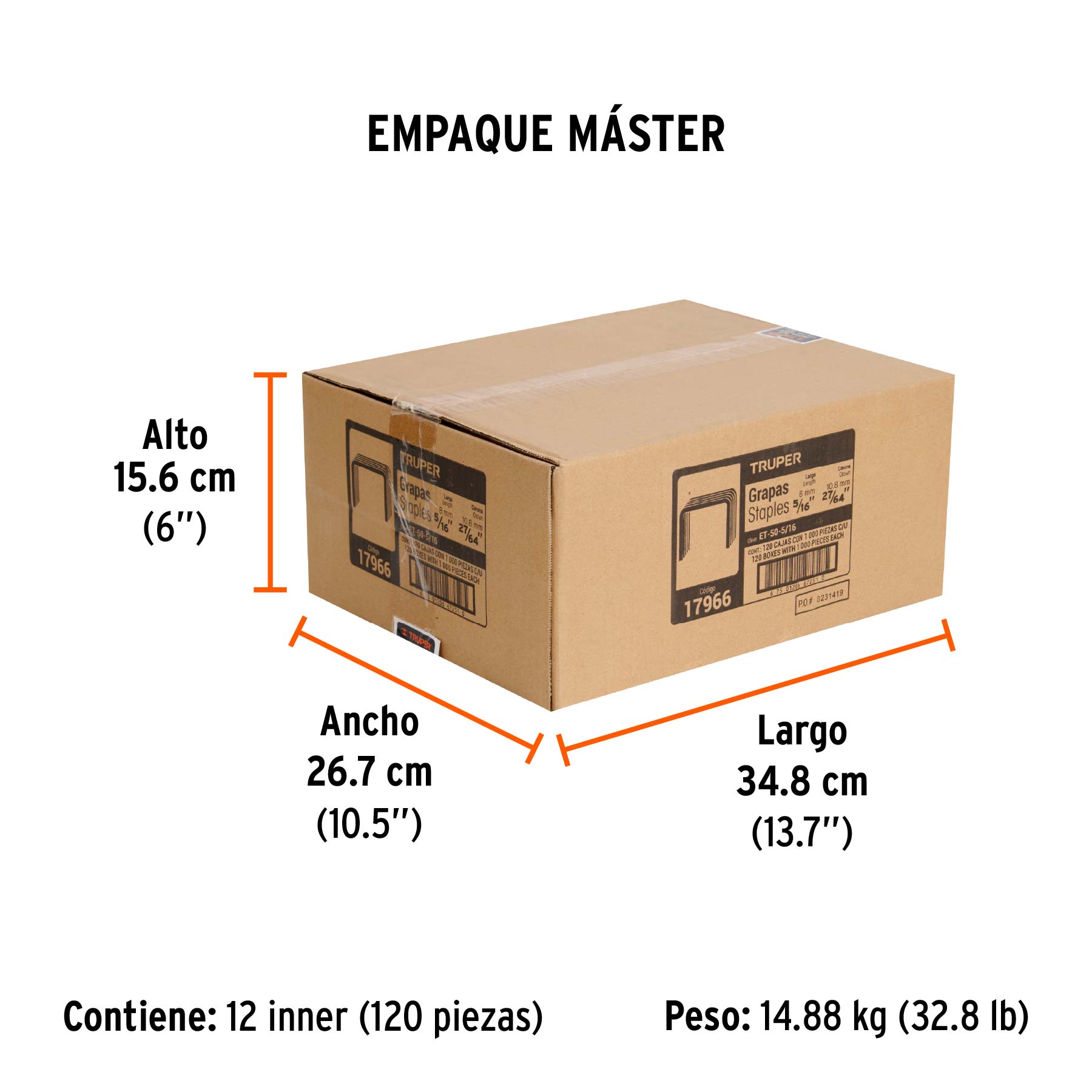 1000 grapas 5/16" corona 10.6mm, para ET-50X, ET-50 y EM-50 - Empaque