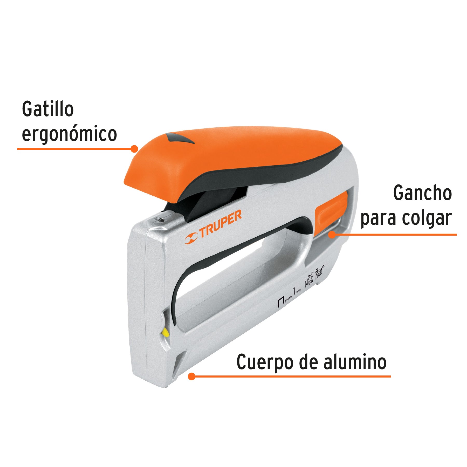 Engrapadora / clavadora tipo pistola uso rudo, TRUPER