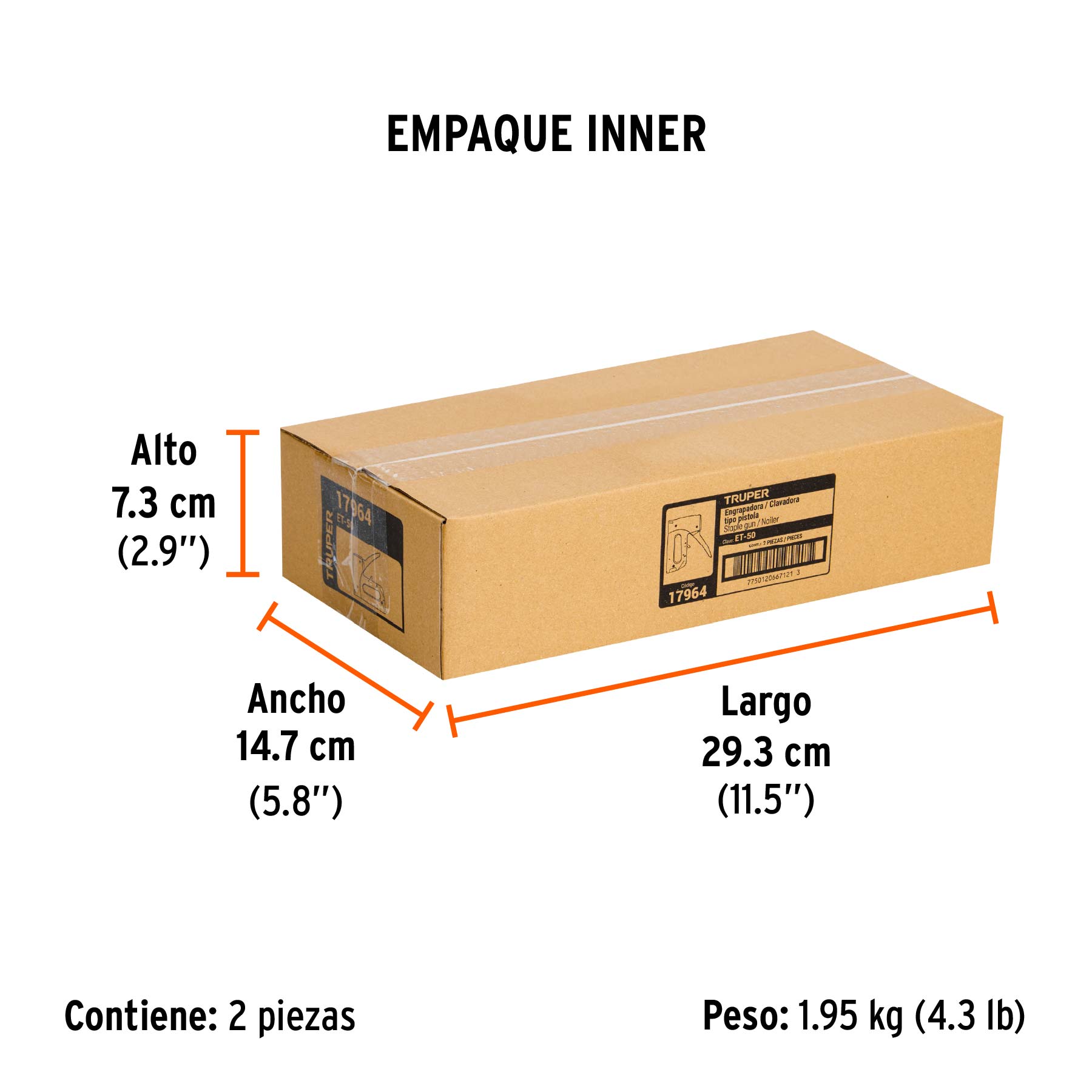 Engrapadora / clavadora tipo pistola, TRUPER - Empaque