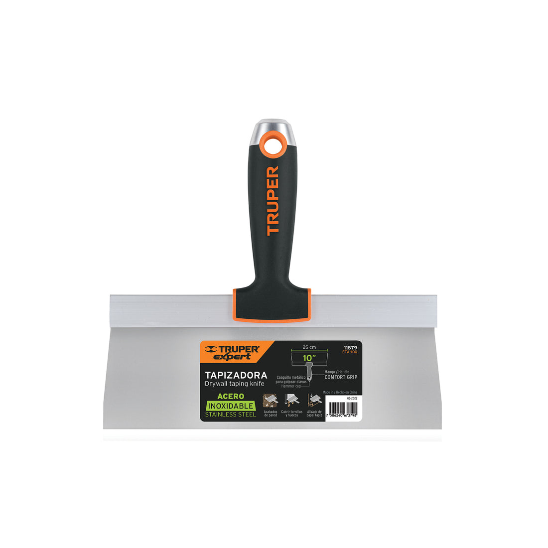 Espátula tapizadora de 10" acero inoxidable, TRUPER EXPERT