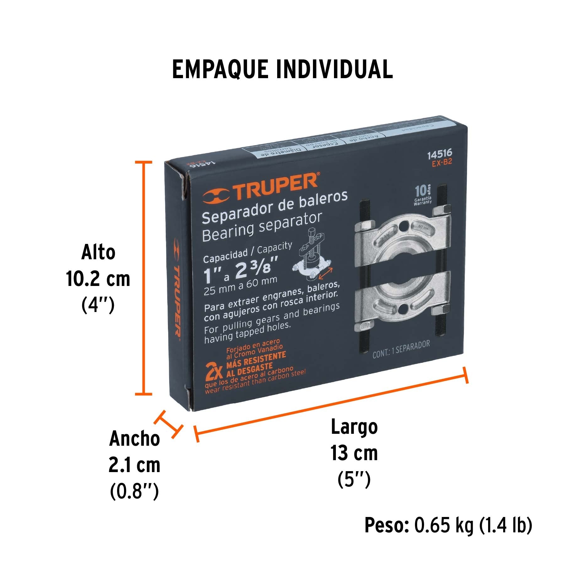 Separador de baleros de 25 a 62 mm, TRUPER - Empaque