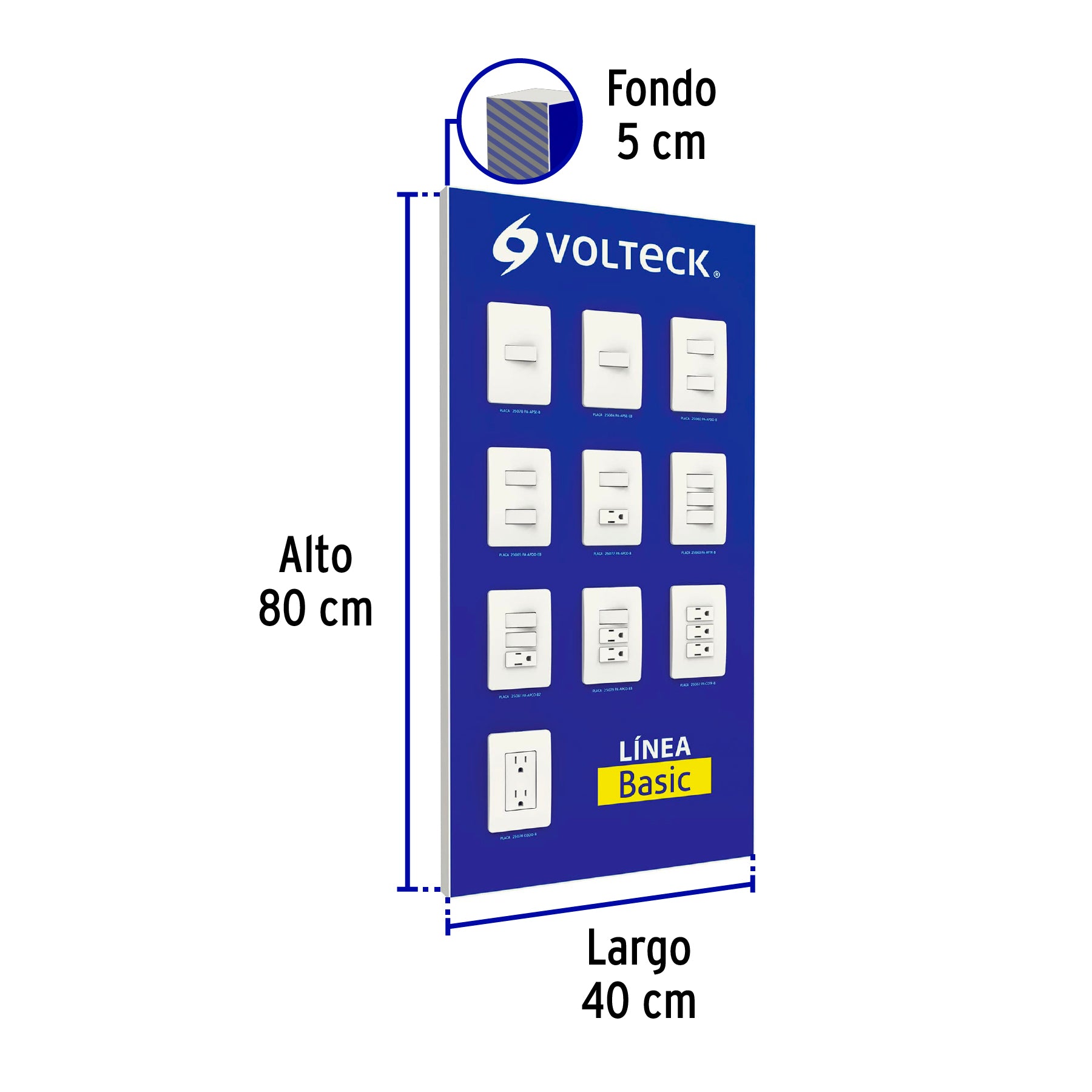 Exhibidor de Línea BASIC armada, VOLTECK