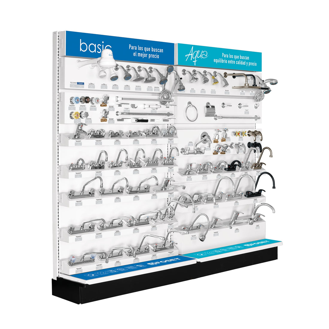 Exhibidor tipo góndola, FOSET BASIC AQUA