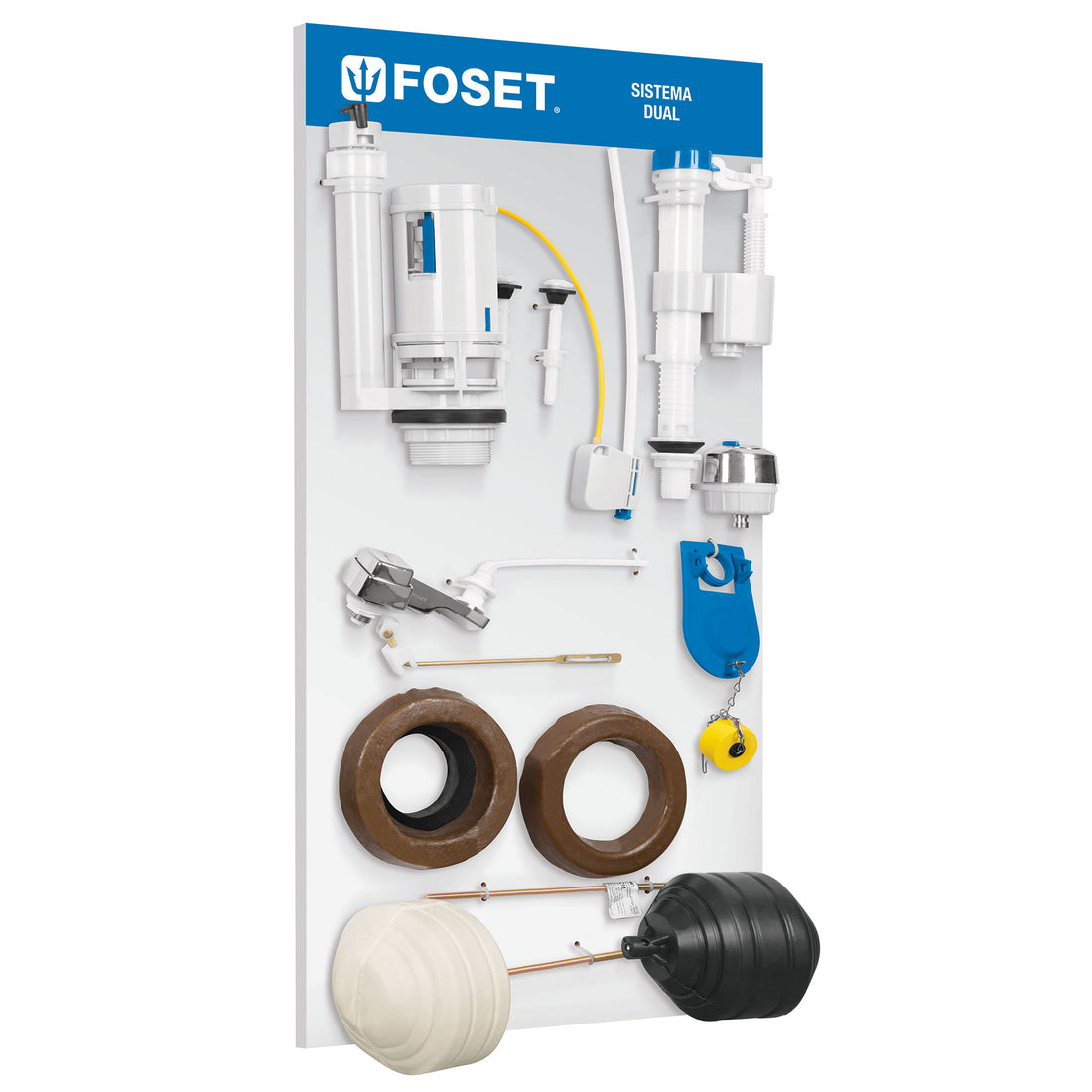 Exhibidor con accesorios para WC DUO, FOSET