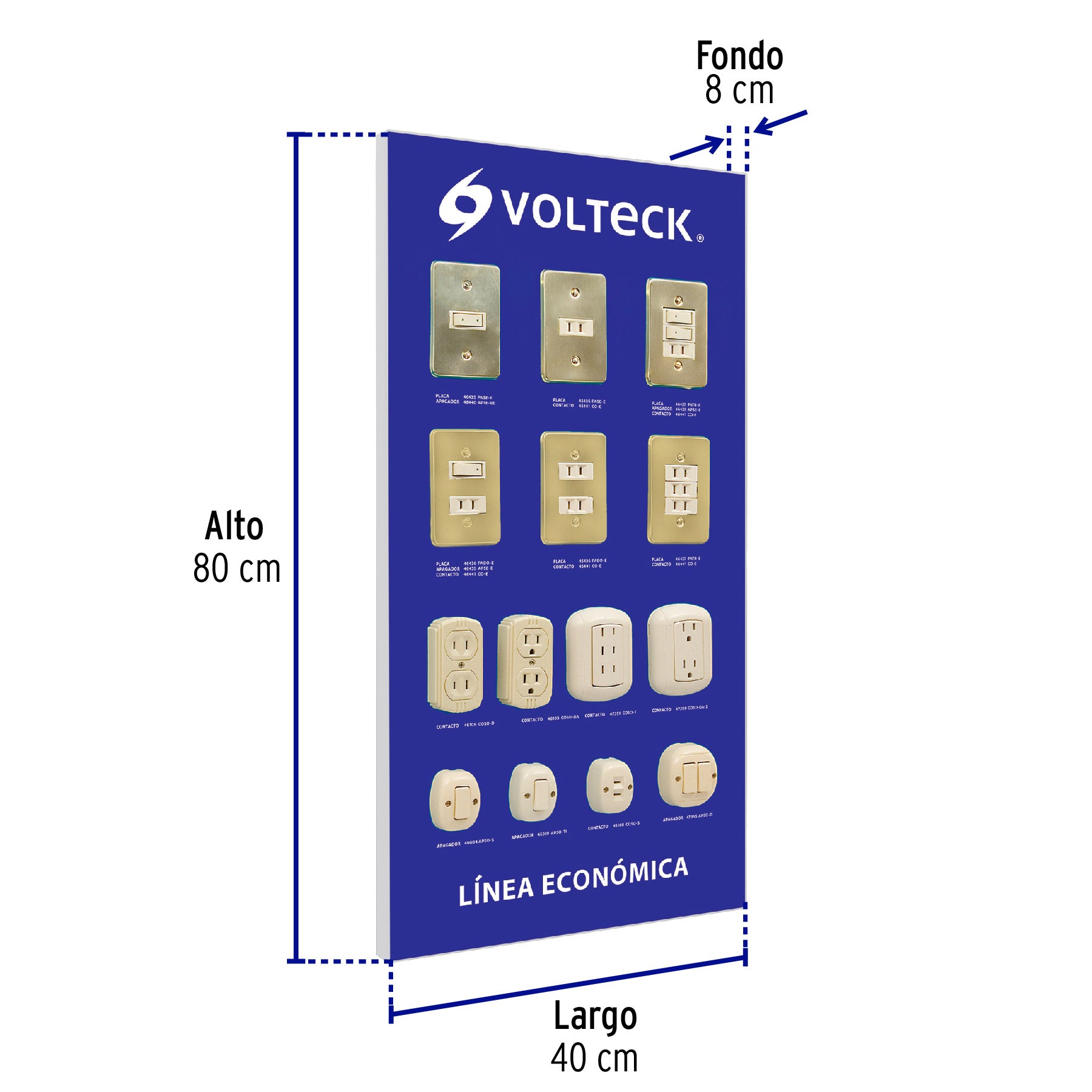 Exhibidor línea económica, VOLTECK