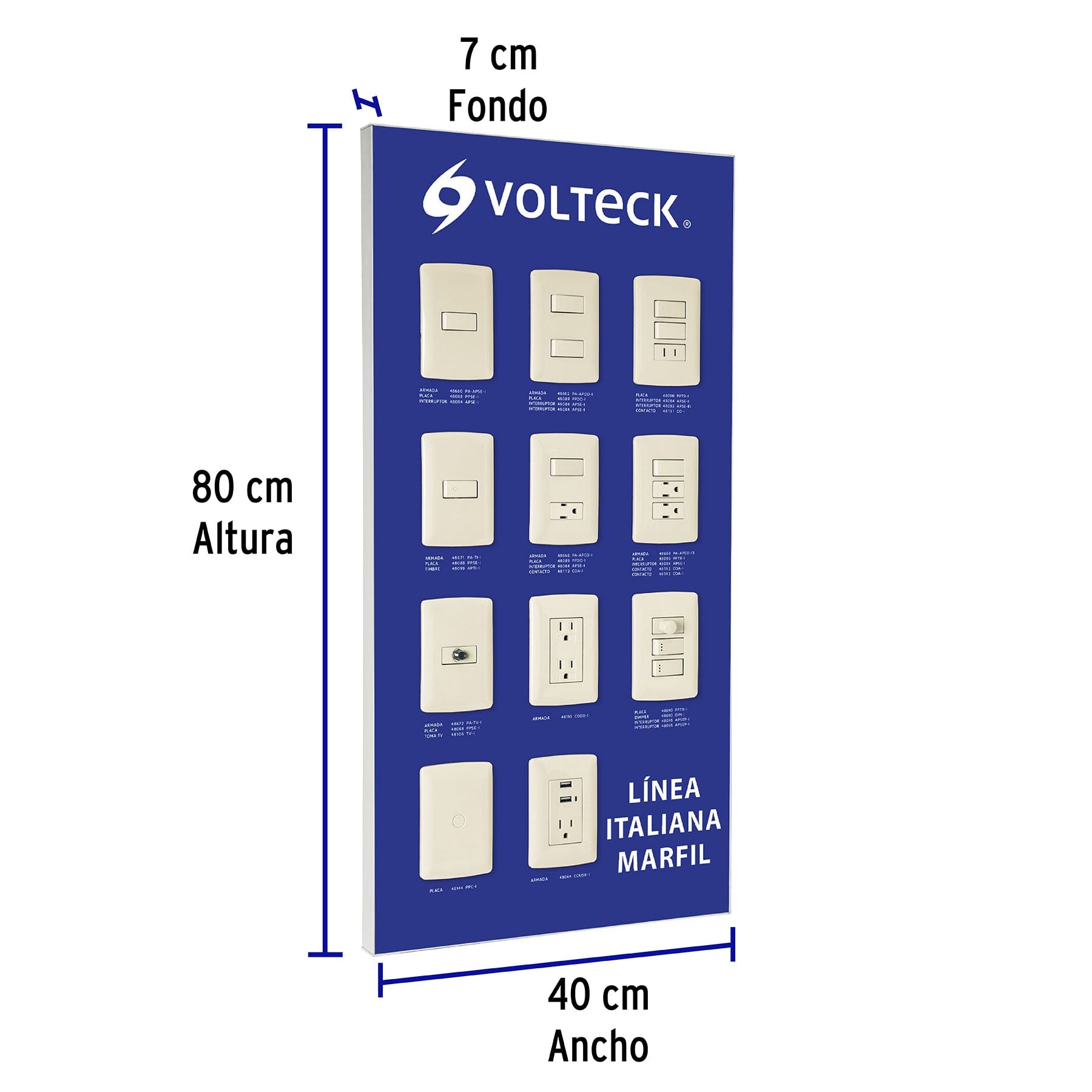 Exhibidor línea italiana, VOLTECK