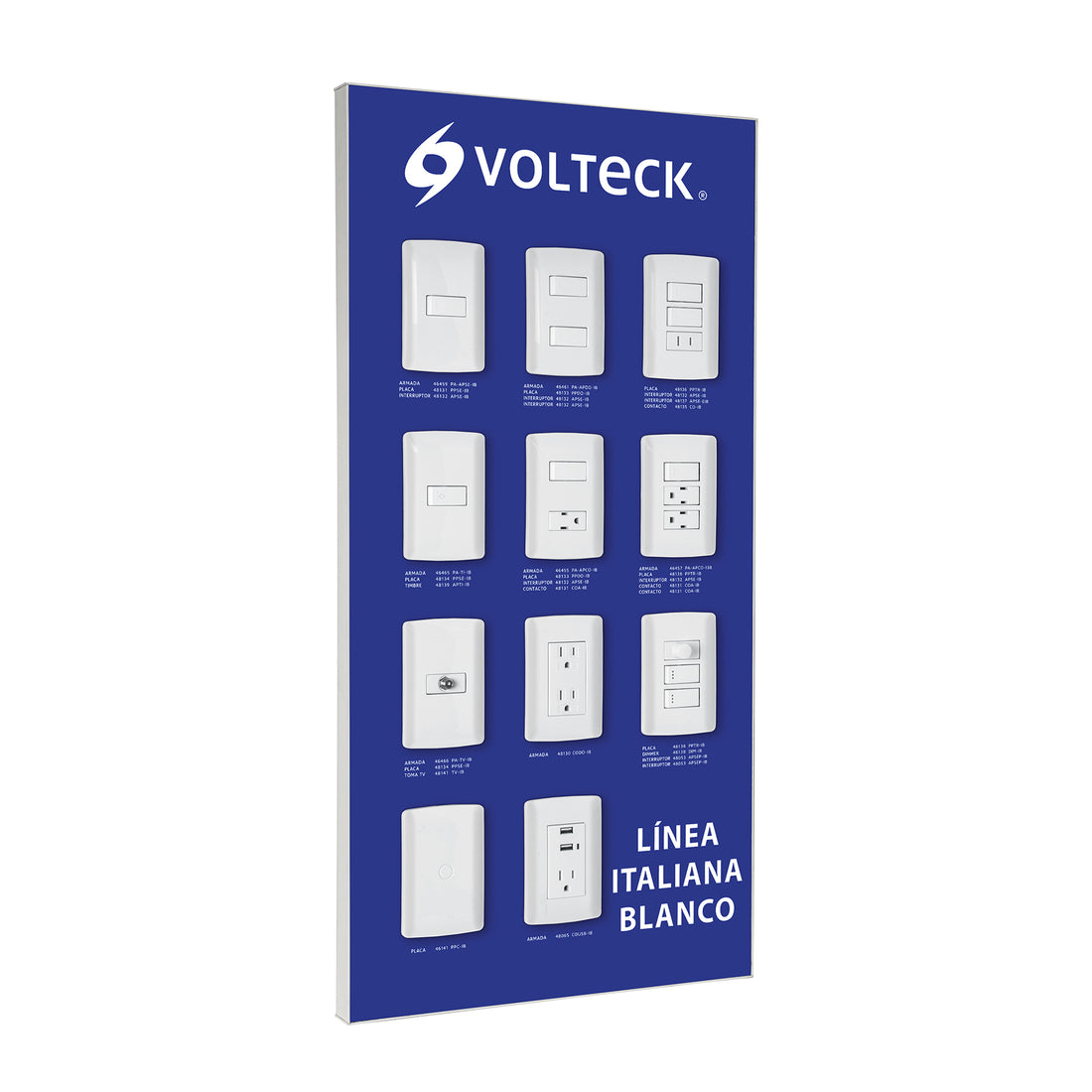 Exhibidor línea italiana blanco, VOLTECK