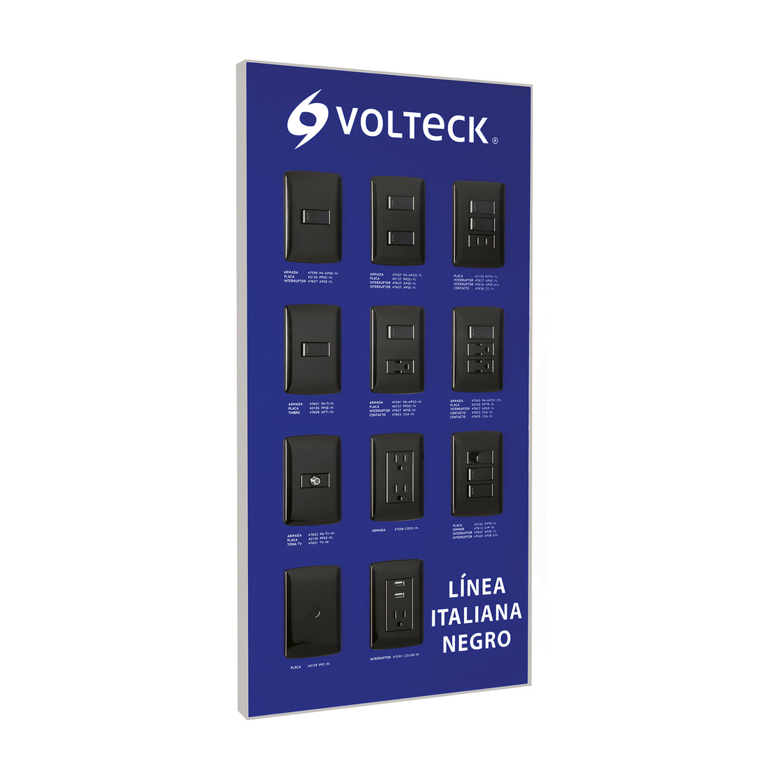 Exhibidor línea italiana negro, VOLTECK