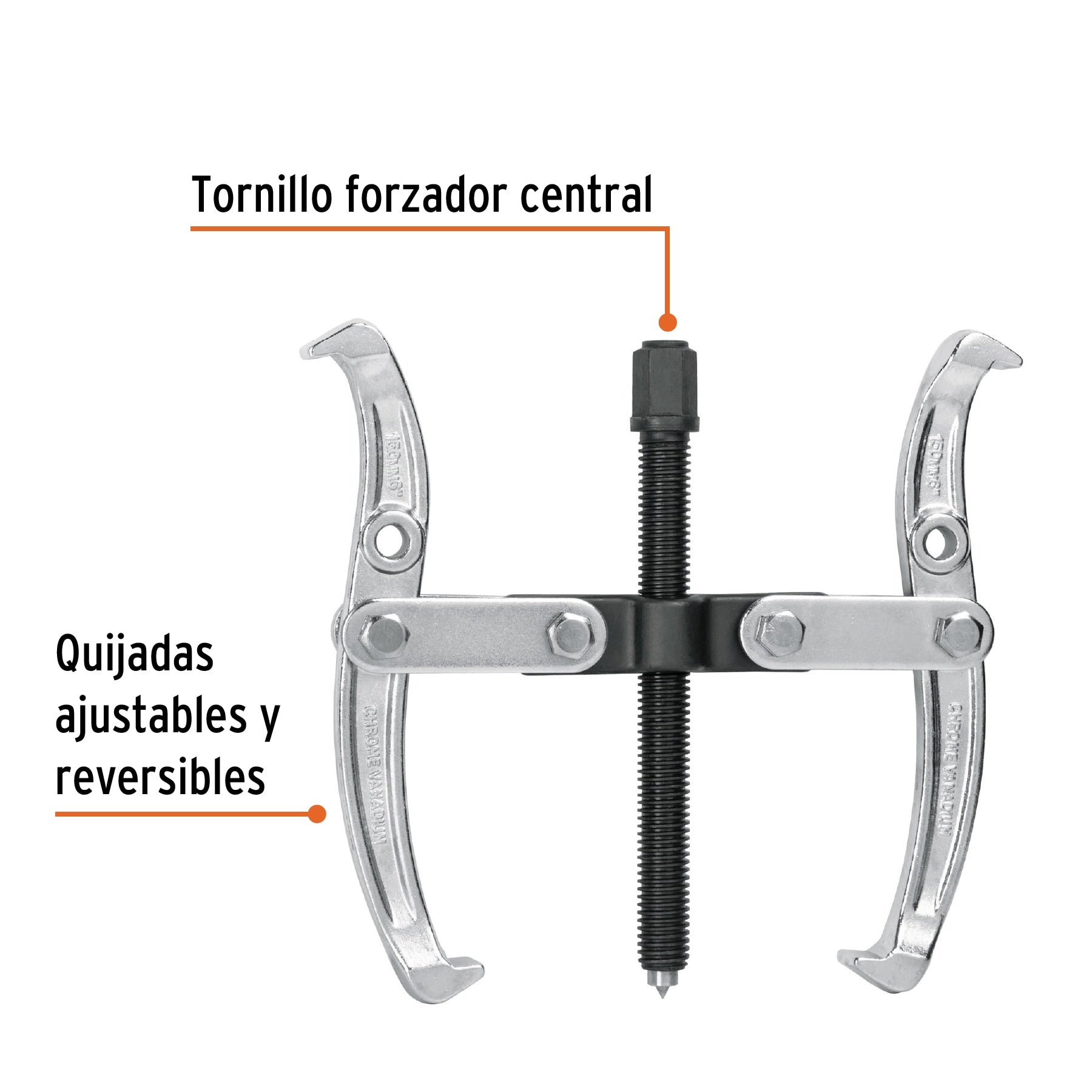 Extractor de poleas, 2 quijadas, 10", TRUPER