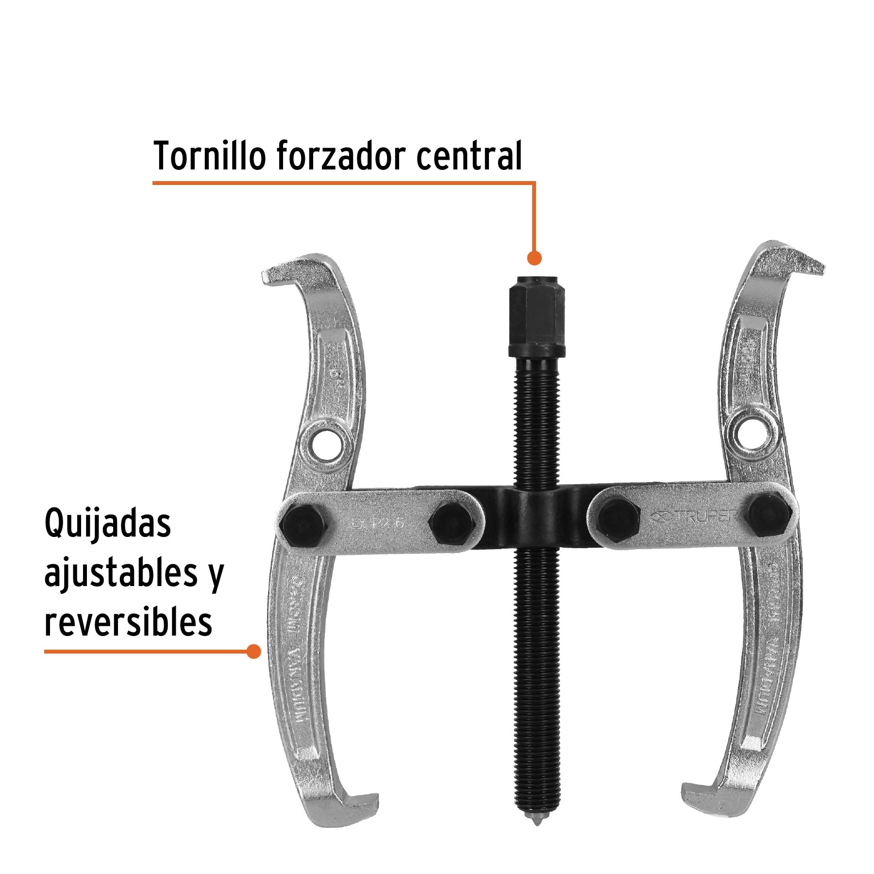 Extractor de poleas, 2 quijadas, 6", TRUPER