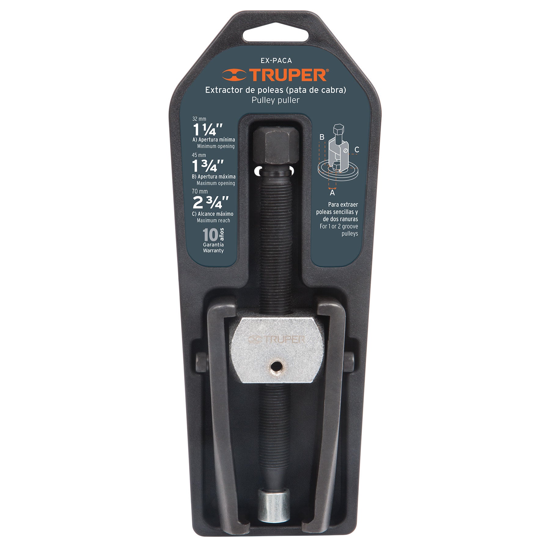 Extractor de poleas, pata de cabra, TRUPER