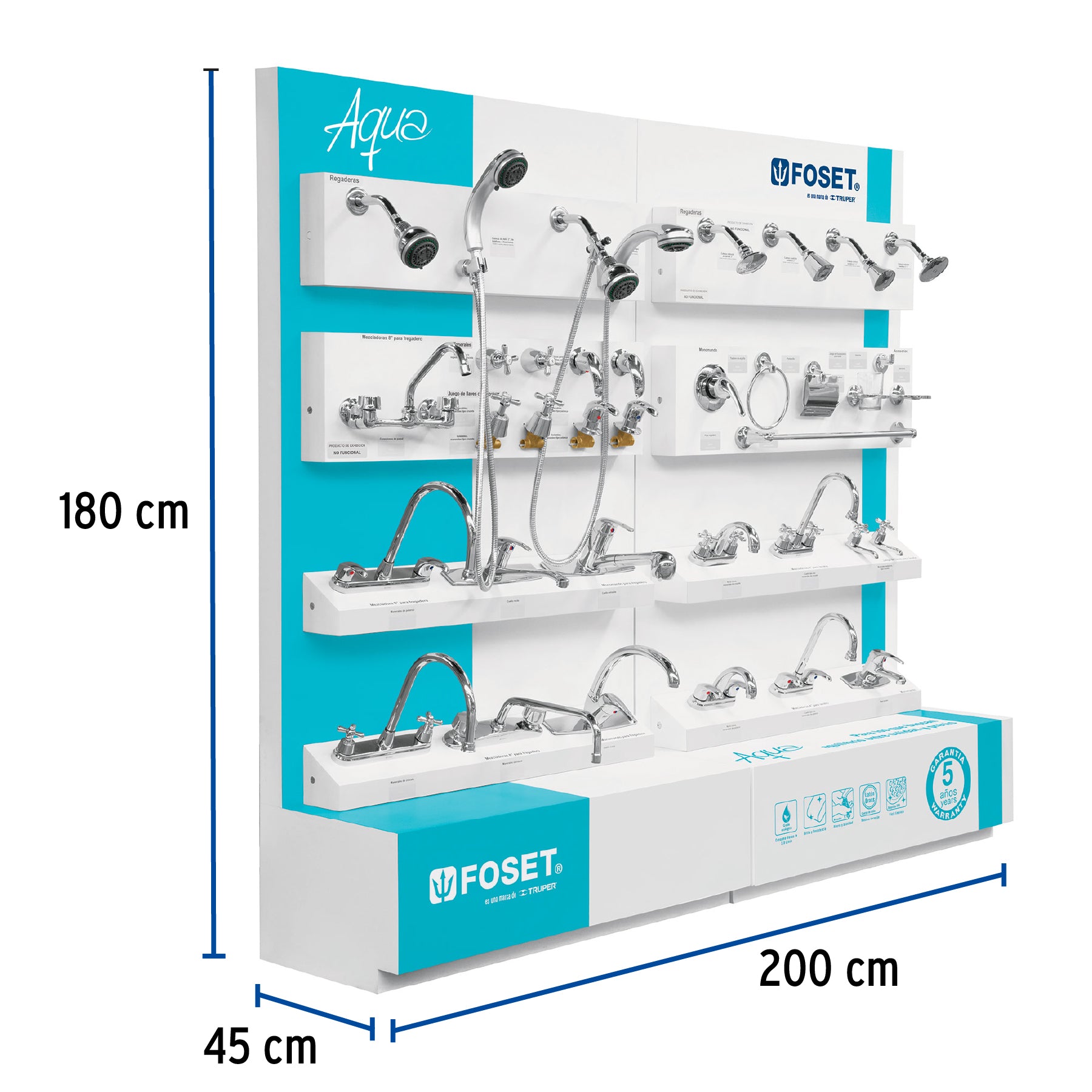 Exhibidor de piso FOSET AQUA