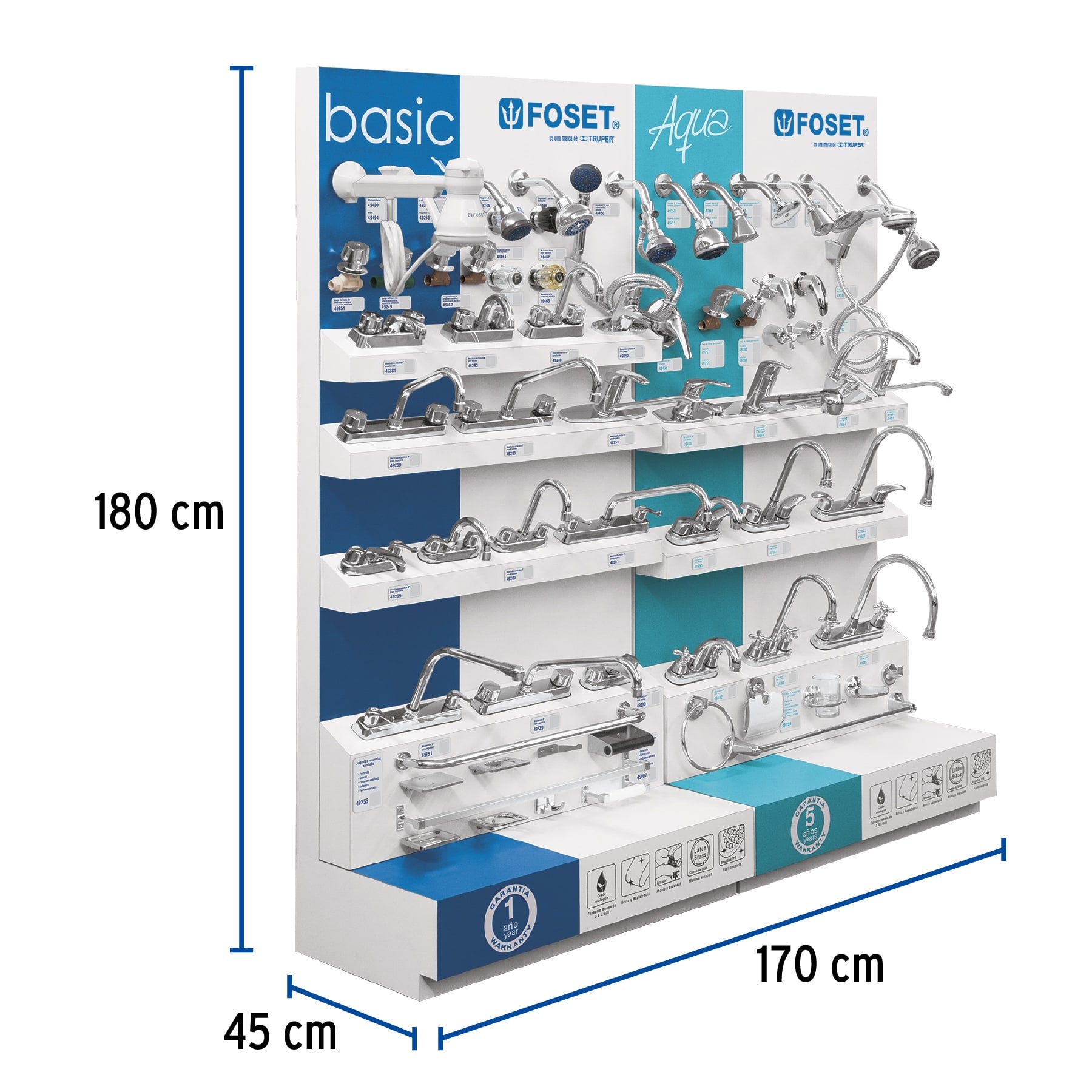 Exhibidor de piso FOSET AQUA BASIC