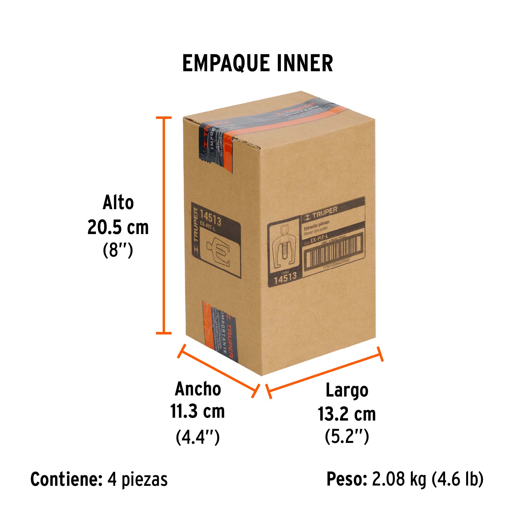Extractor Pitman, alcance 54 mm, uso ligero, TRUPER - Empaque