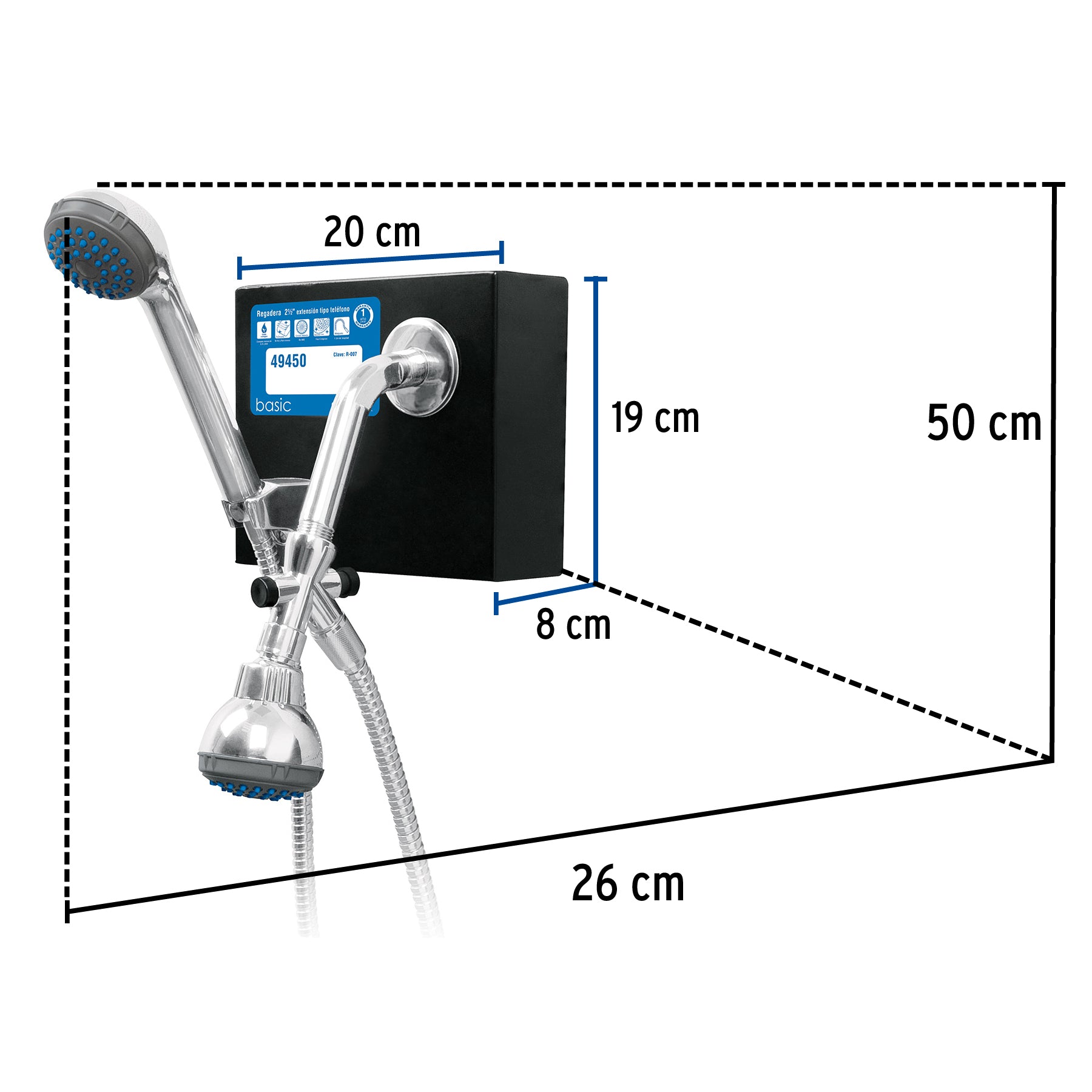 Exhibidor con regadera R-007, FOSET