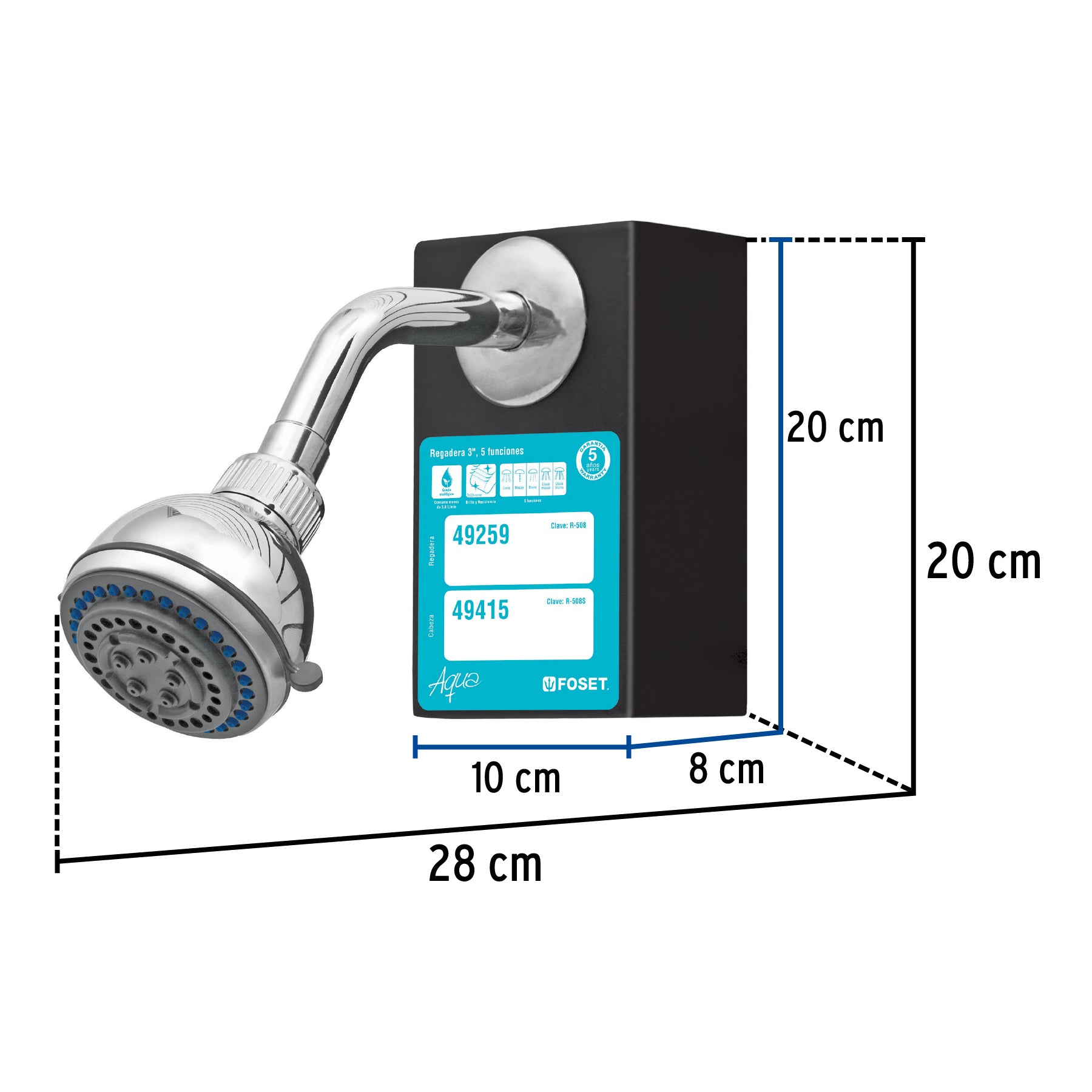 Exhibidor con regadera R-508, FOSET