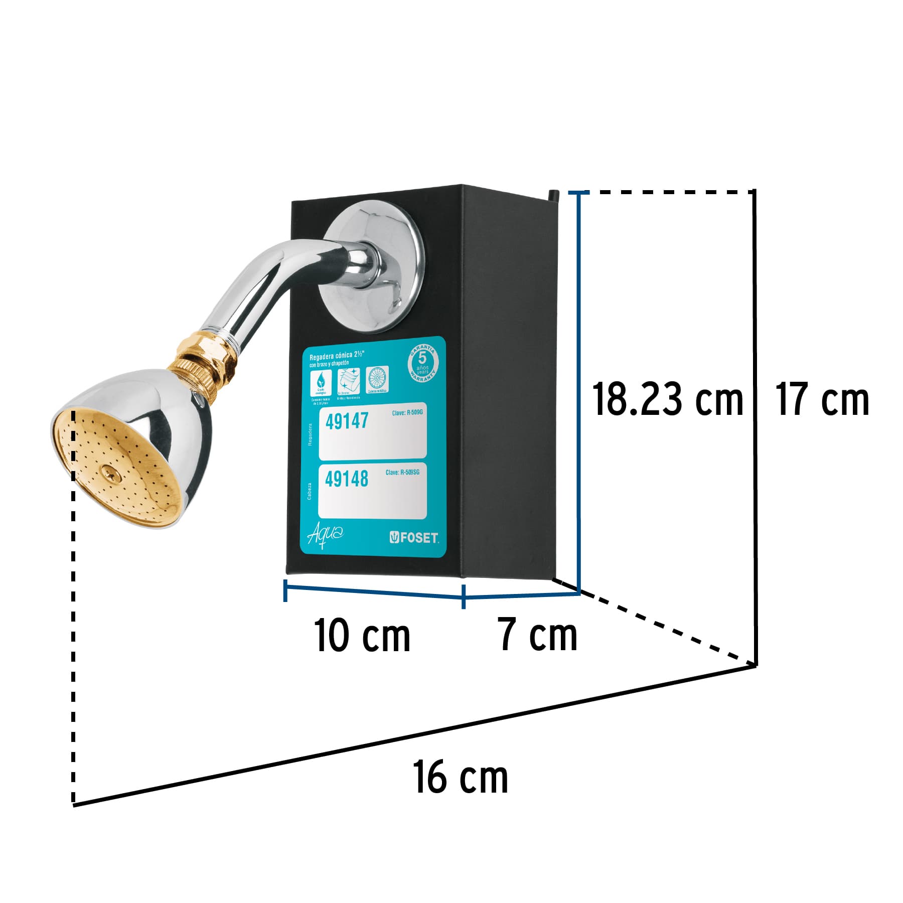 Exhibidor con regadera R-509G, FOSET