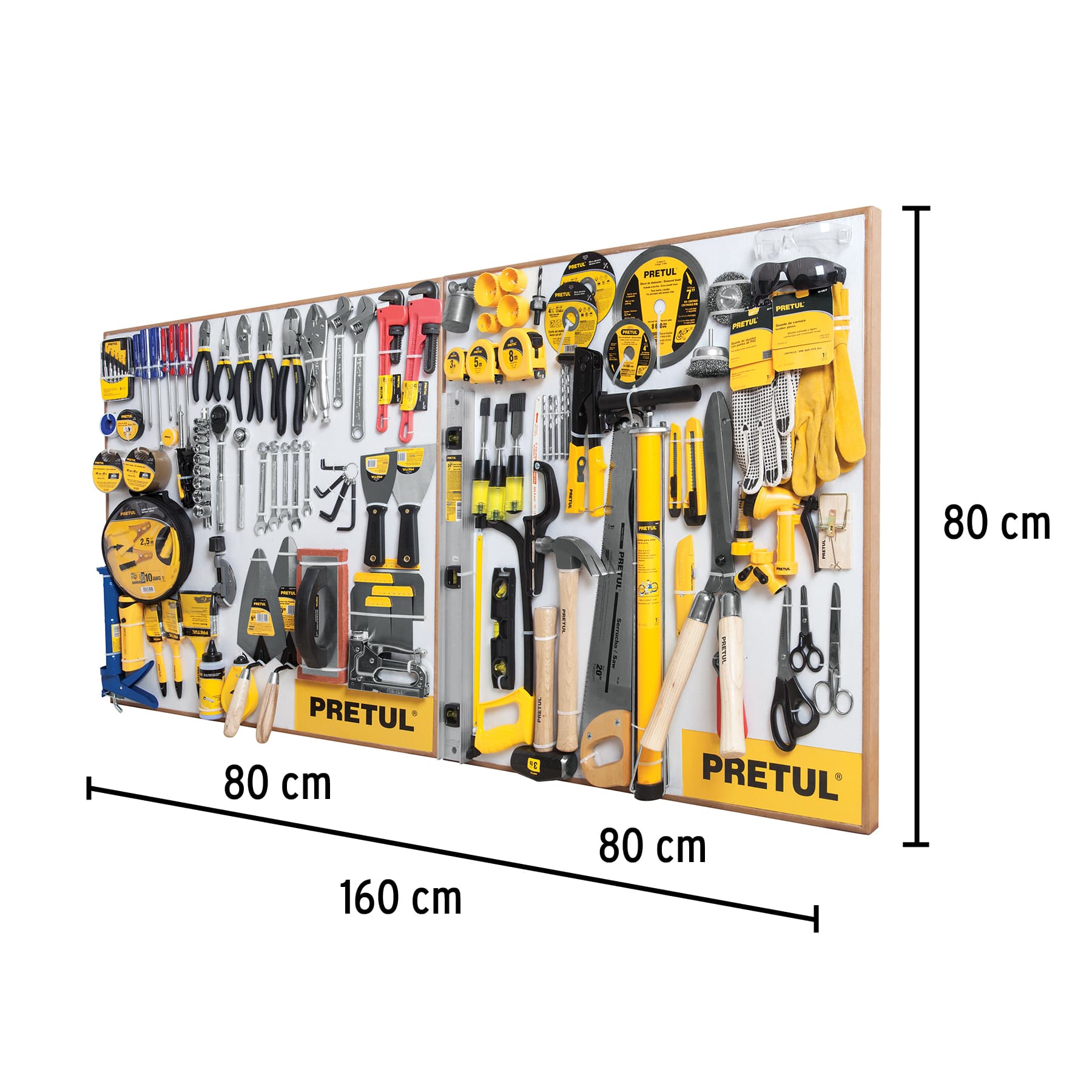 Exhibidor PRETUL 80x80 cm, 2 tableros