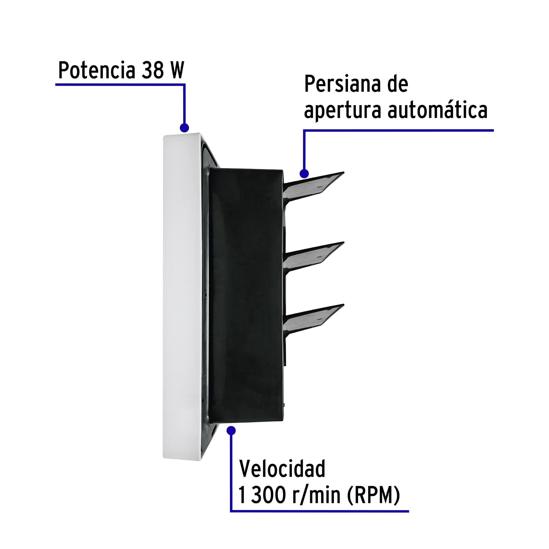 Extractor de aire de 10",blanco, VOLTECK