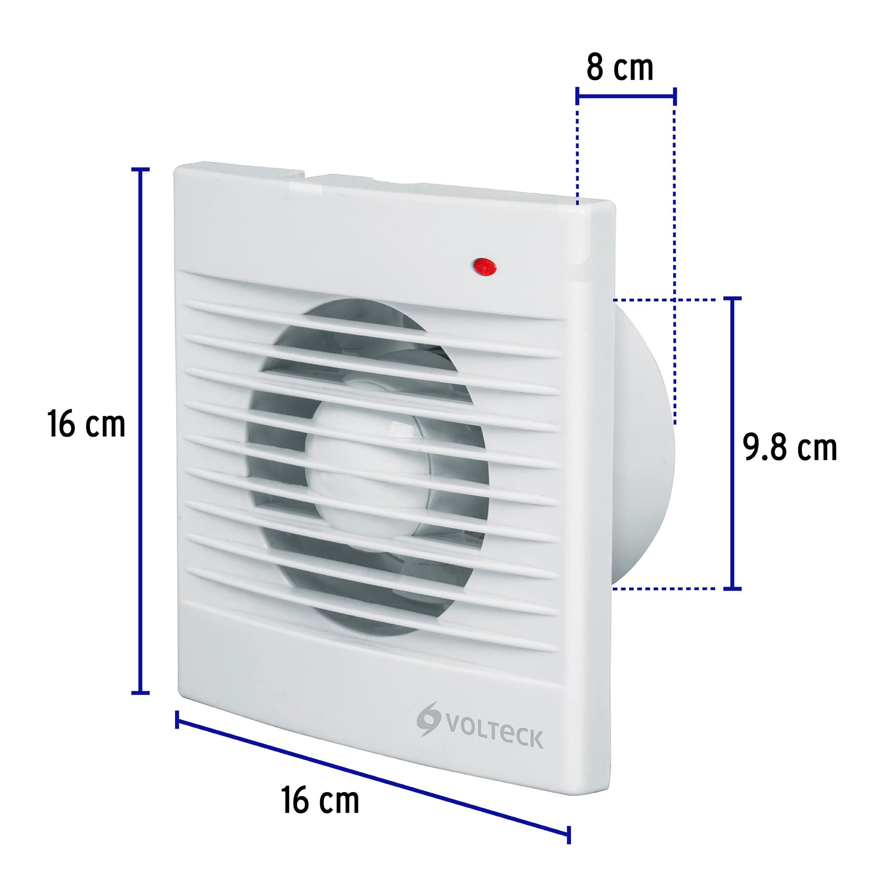 Extractor de aire de 4", blanco, VOLTECK