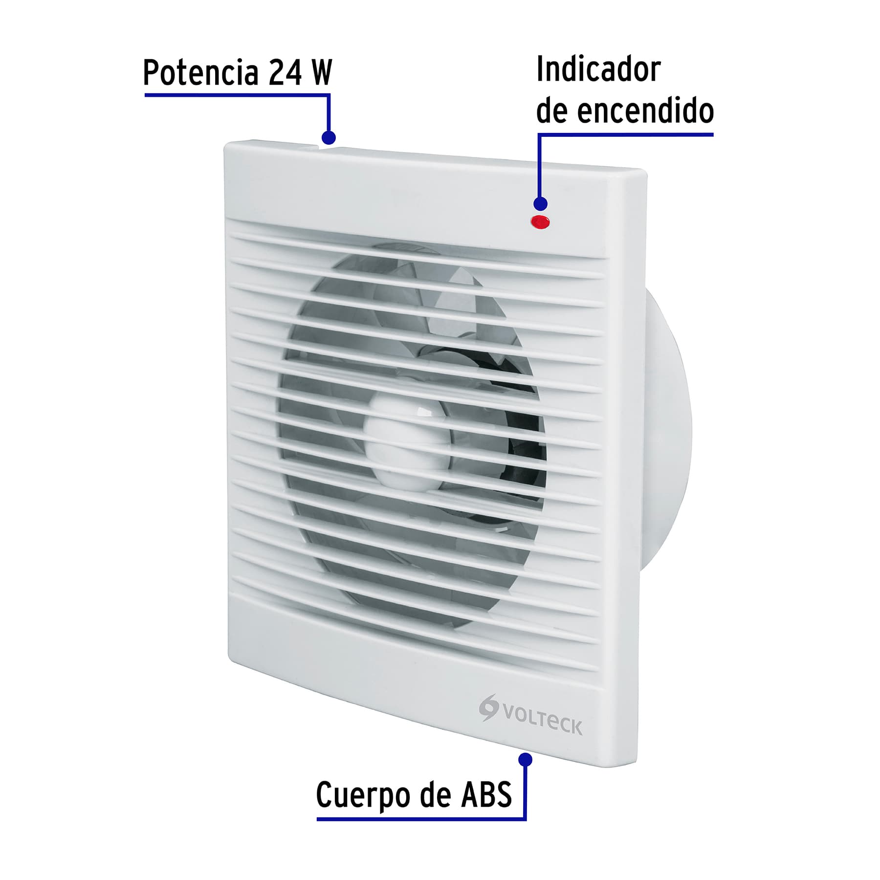 Extractor de aire de 6", blanco, VOLTECK